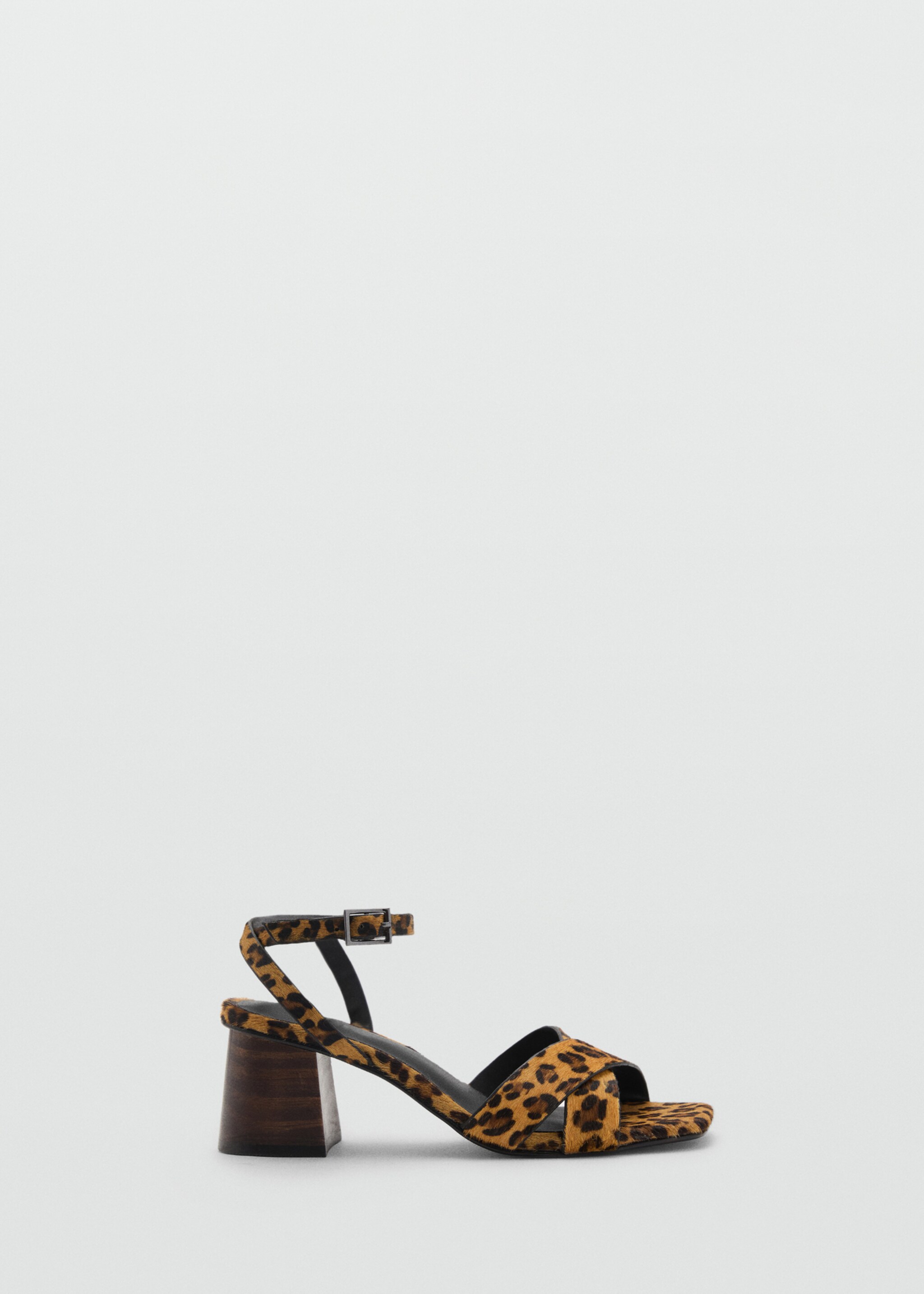 Leopard leather sandals - Article without model, Black. Ref: 87006378-00.
