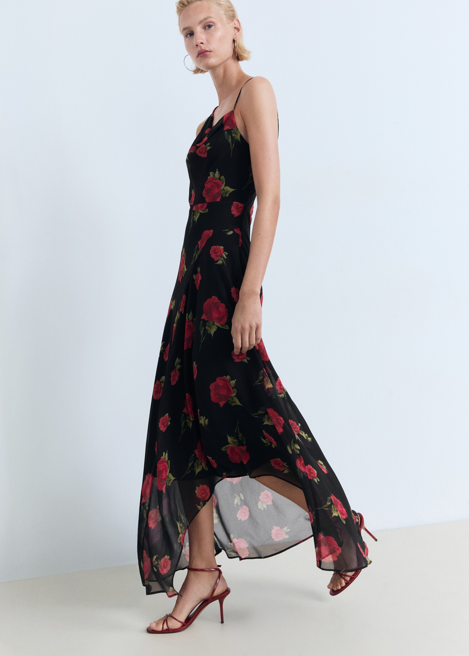 Long floral-print dress - Details of the article 2