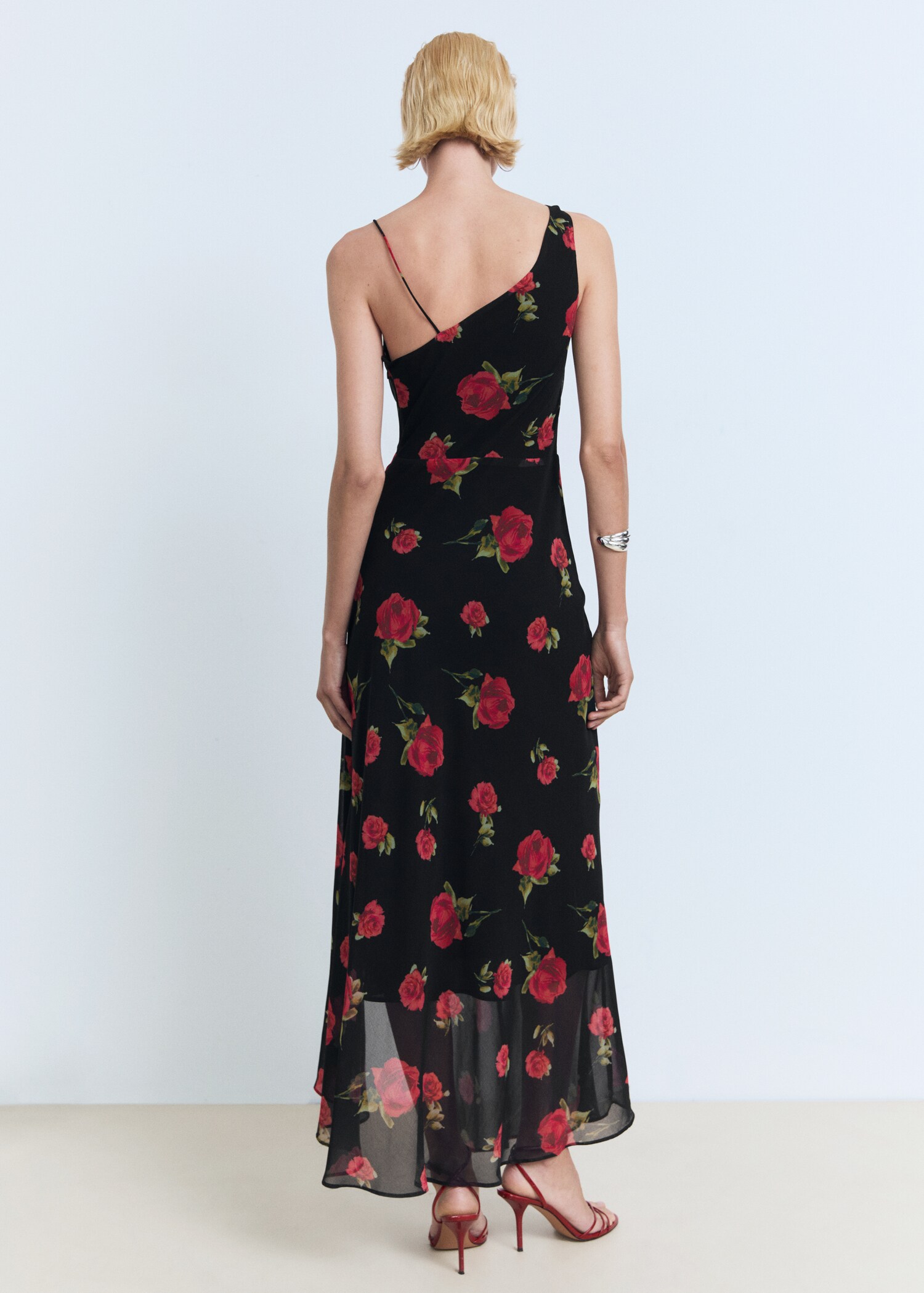 Long floral-print dress - Reverse of the article