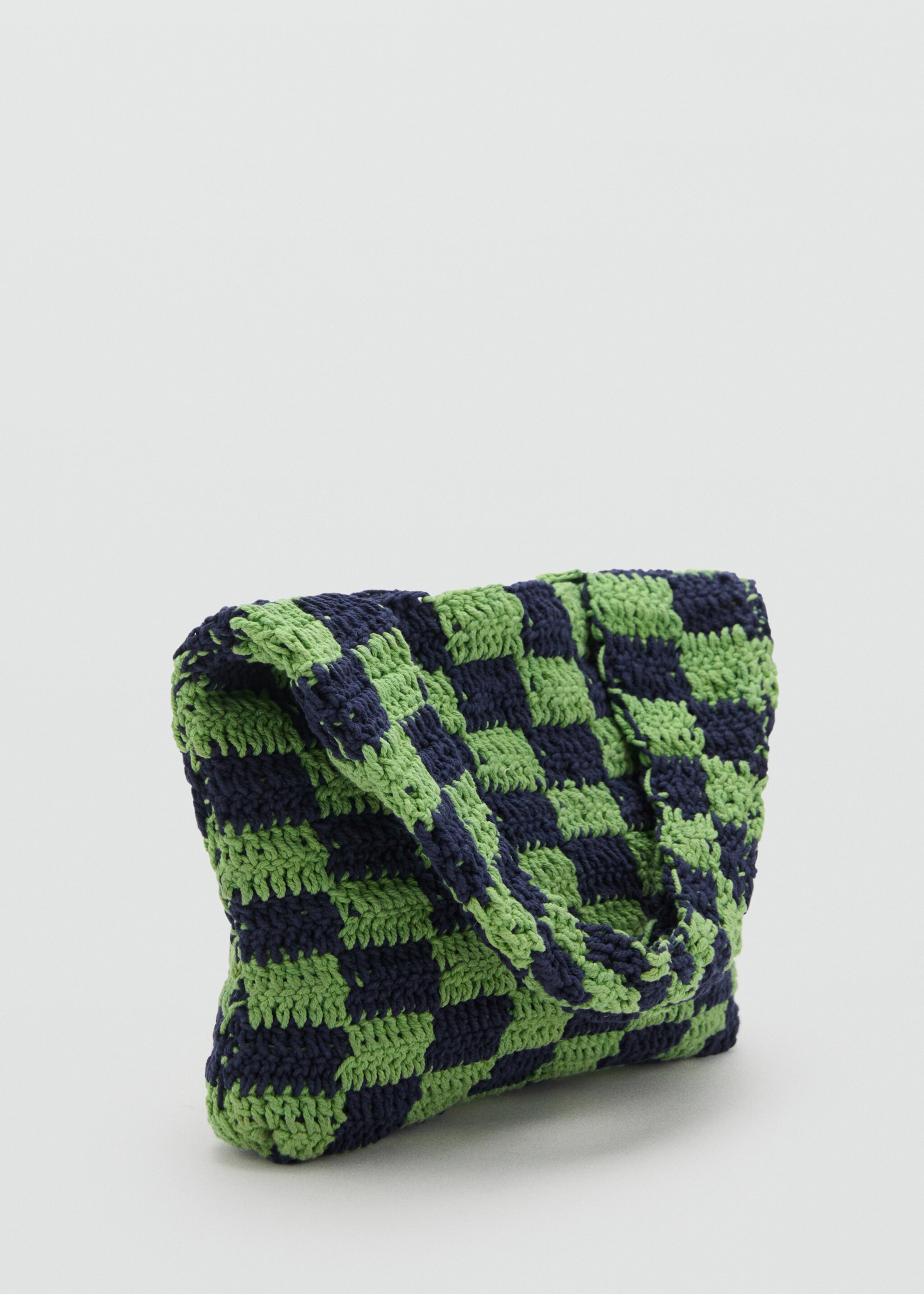 Check crochet bag - Medium plane, Blue. Ref: 87006717-00.