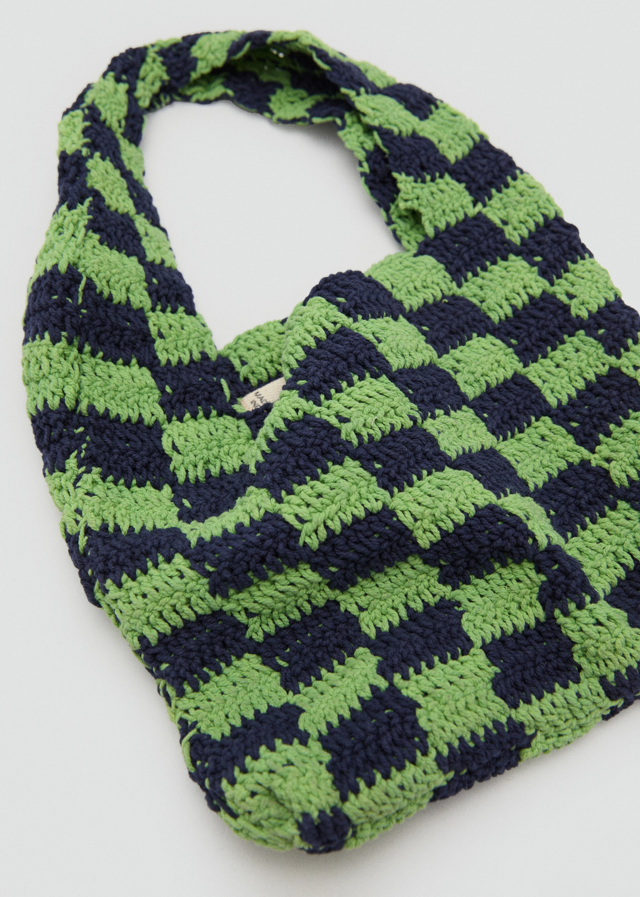 Check crochet bag - Details of the article 2, Blue. Ref: 87006717-00.