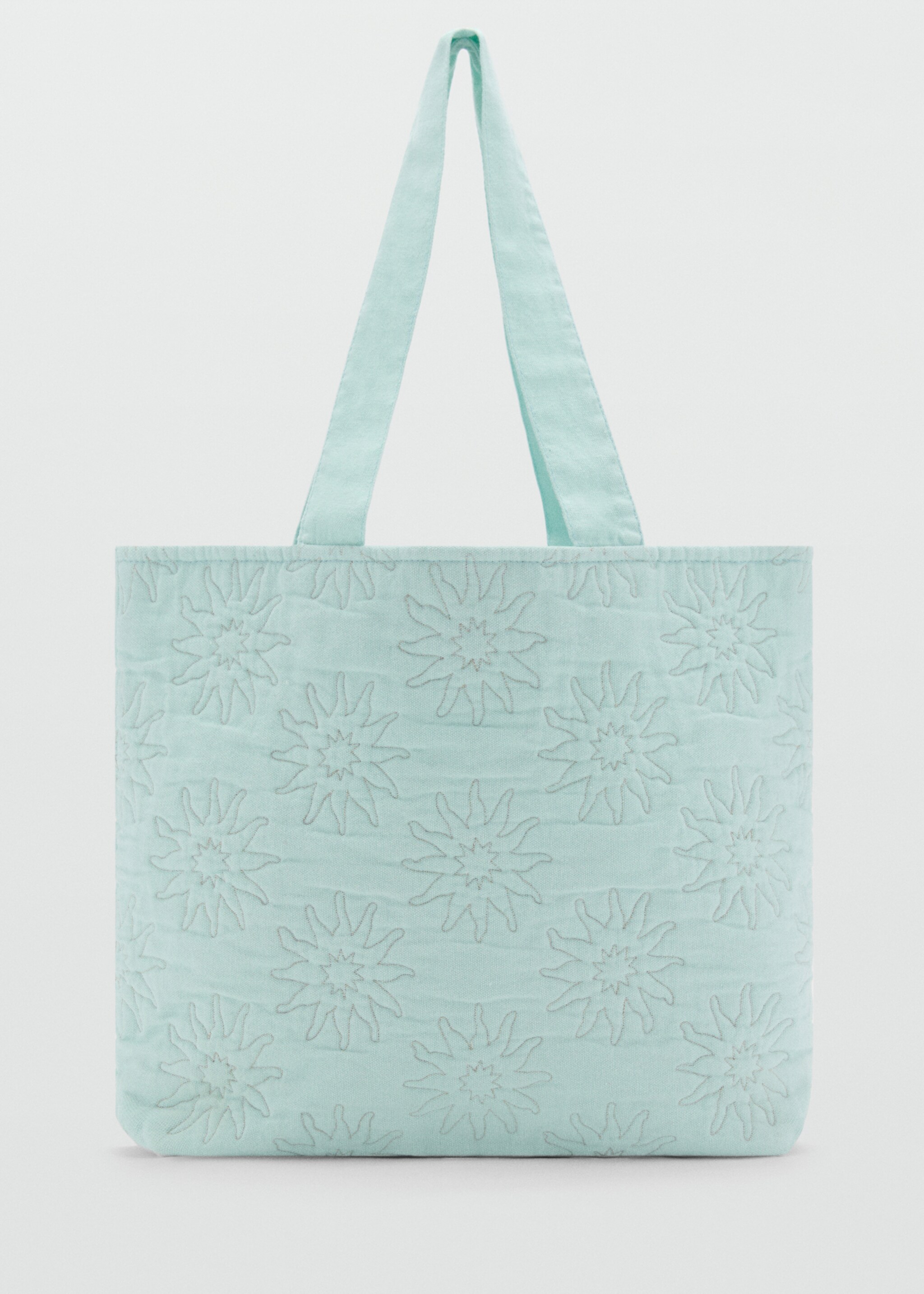 Embroidered tote bag - Article without model, Aqua Green. Ref: 87006719-00.