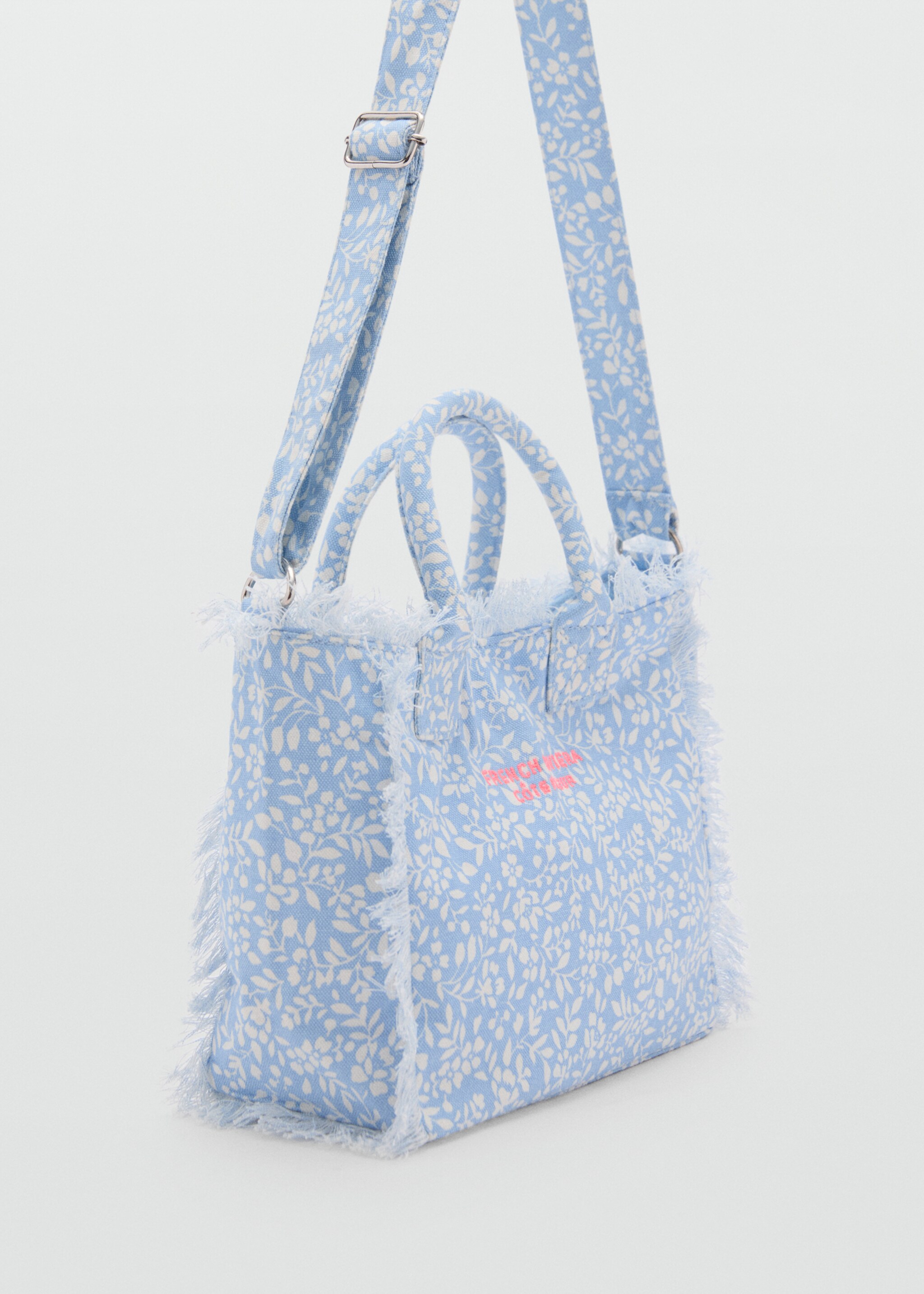 Mini-Tote-Bag mit Blumenprint - Mittlere Ansicht, Himmelblau. Ref: 87006720-00.