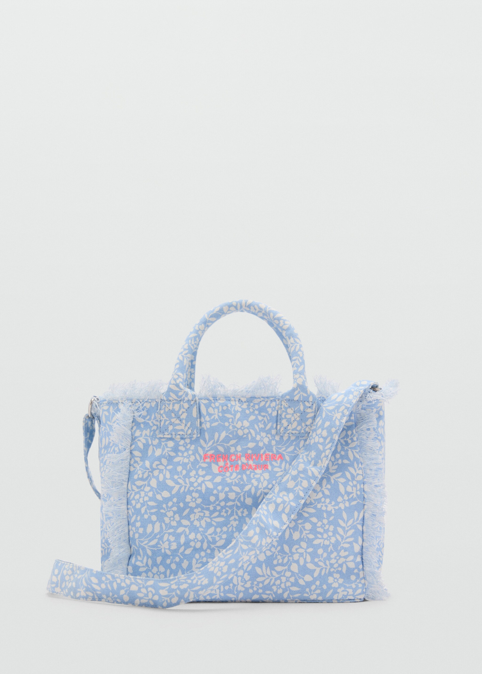 Mini-Tote-Bag mit Blumenprint - Artikel ohne Model, Himmelblau. Ref: 87006720-00.