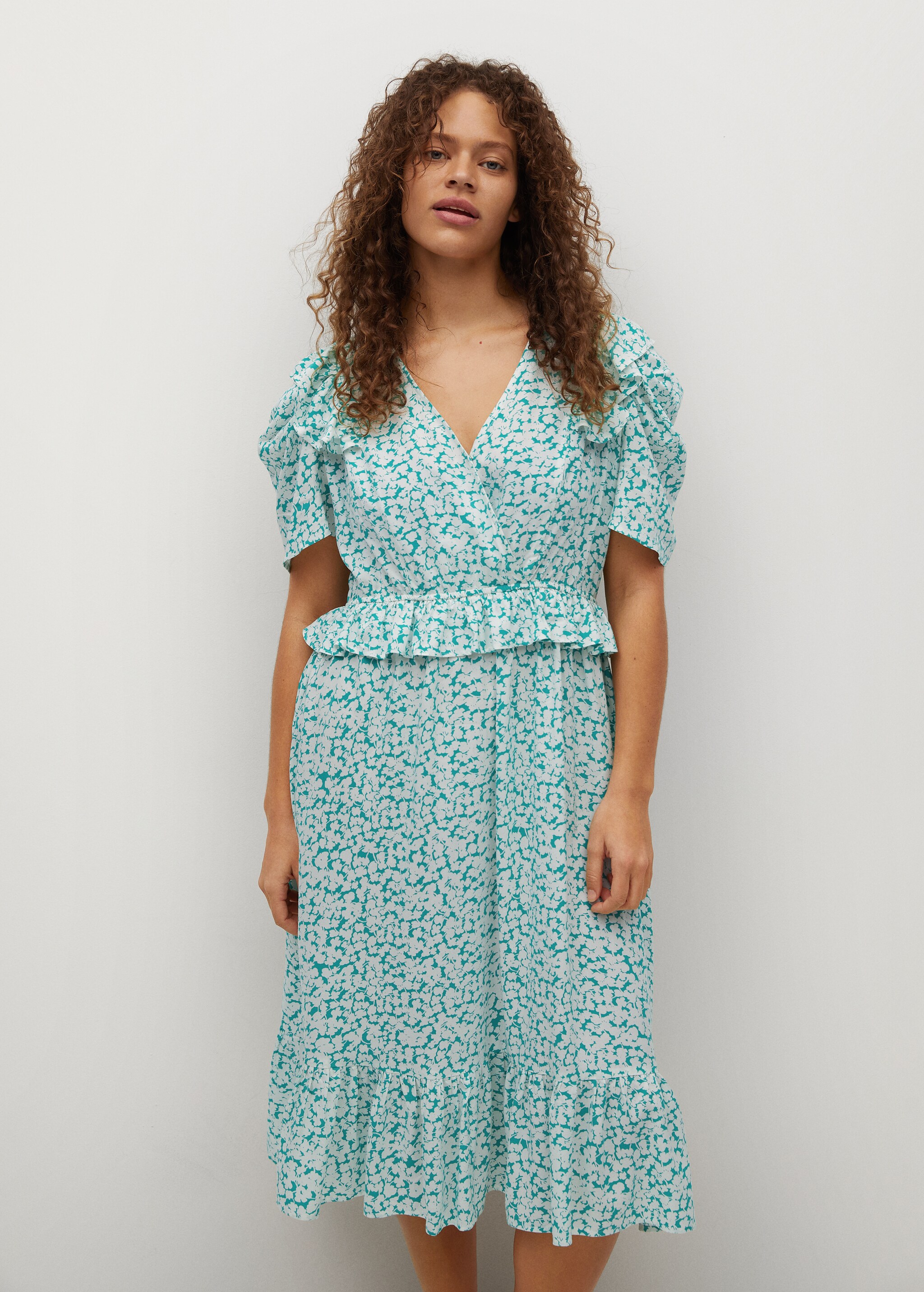 Ruffle printed dress - Medium plane