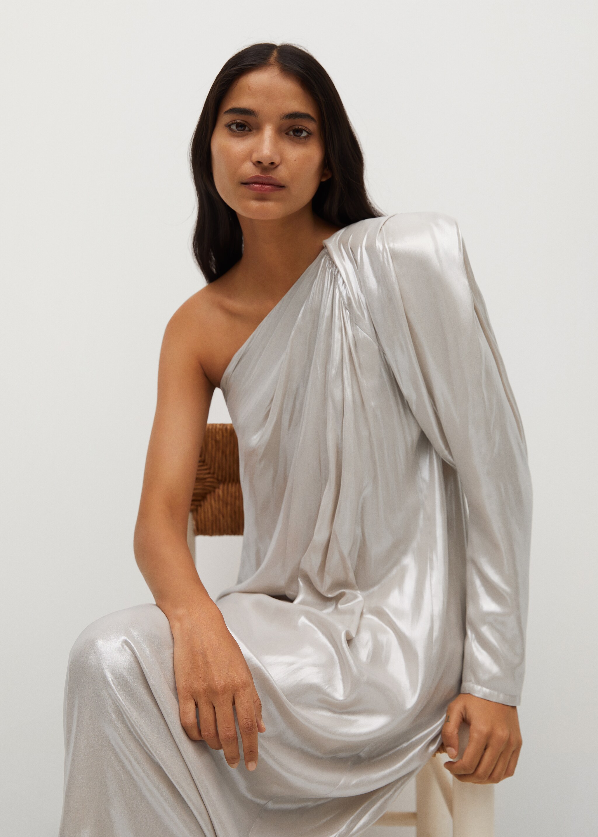 Vestido asimétrico metalizado - Detalle del artículo 1