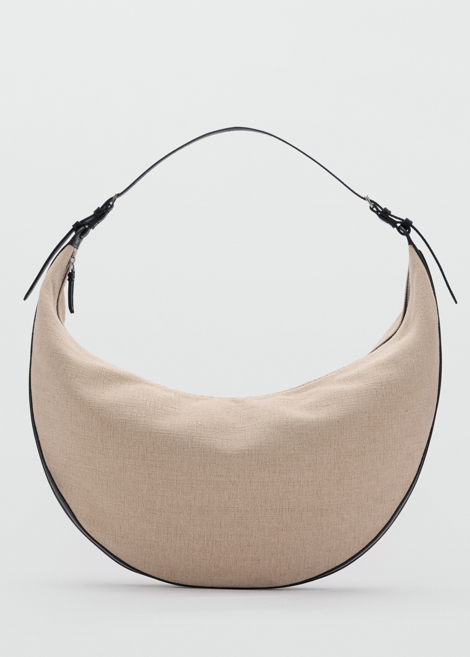 Oval linen-blend shoulder bag - Article without model