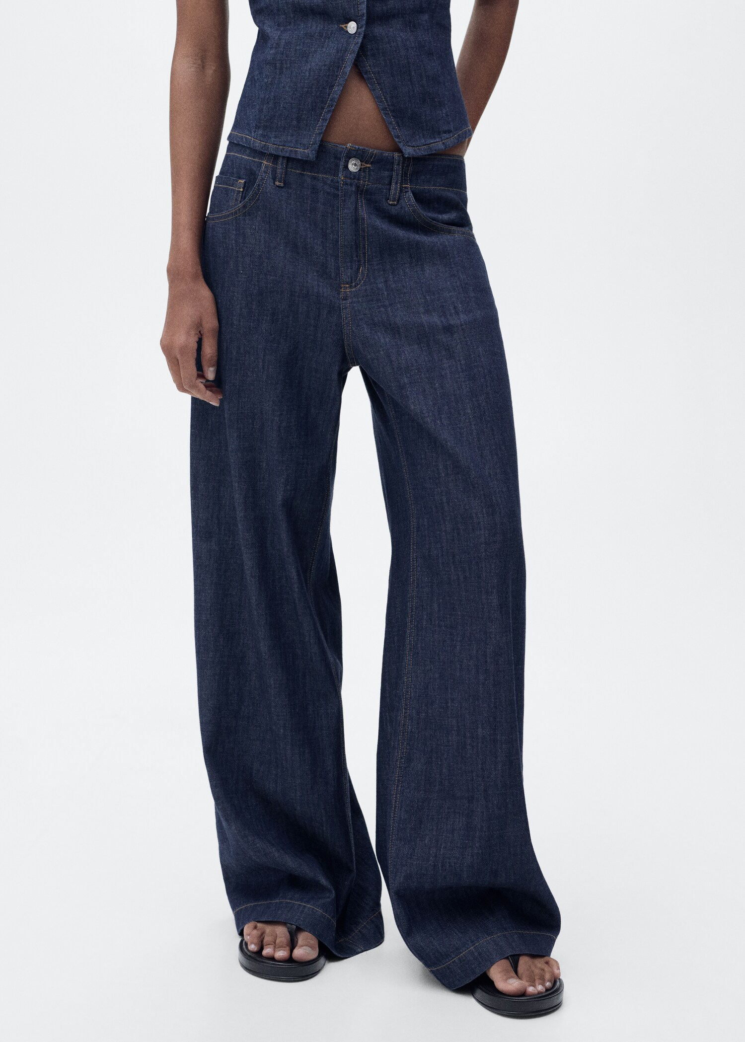 Wideleg mid-rise jeans - Medium plane