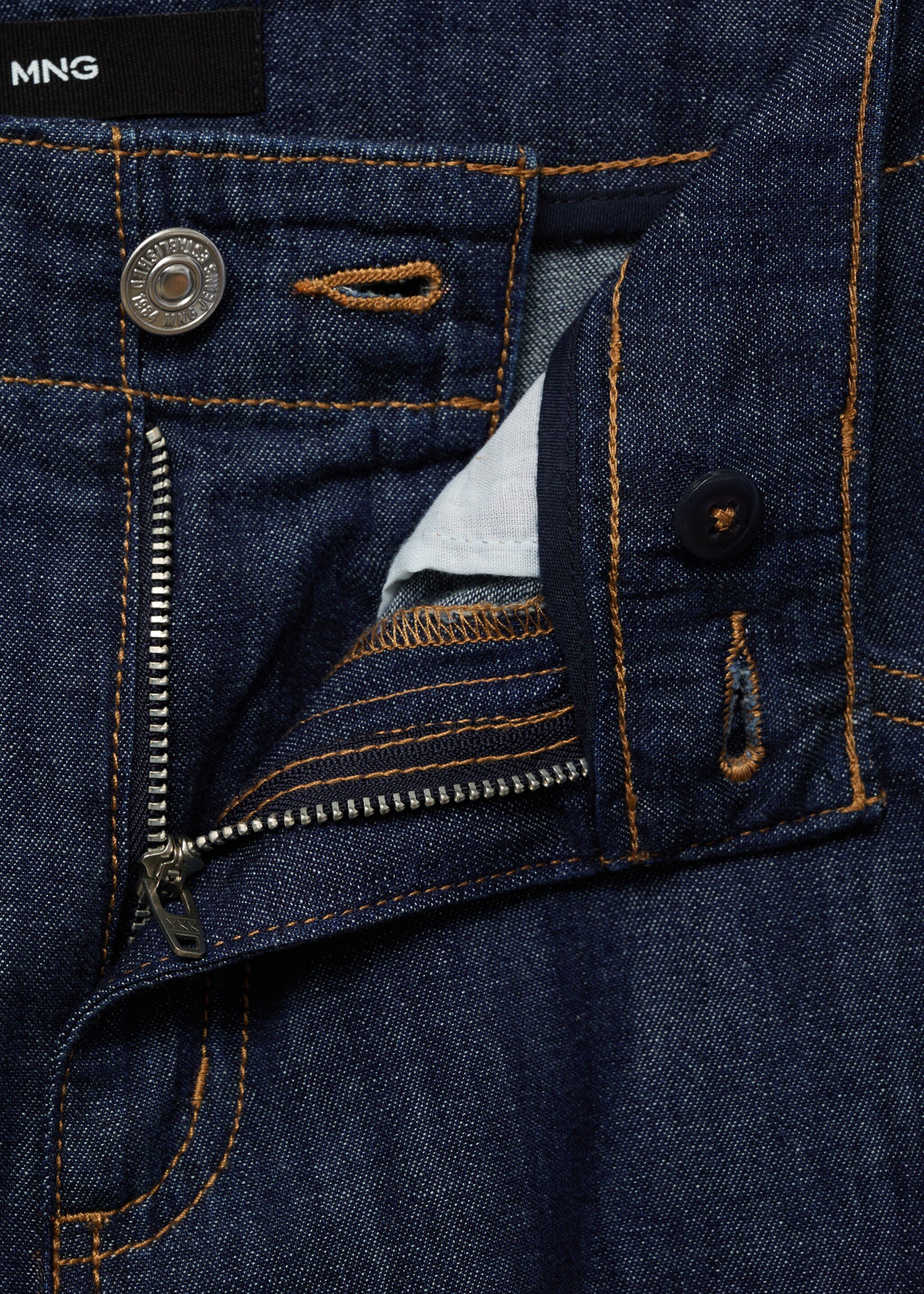 Wideleg mid-rise jeans - Details of the article 8, Open Blue. Ref: 87007182-00.