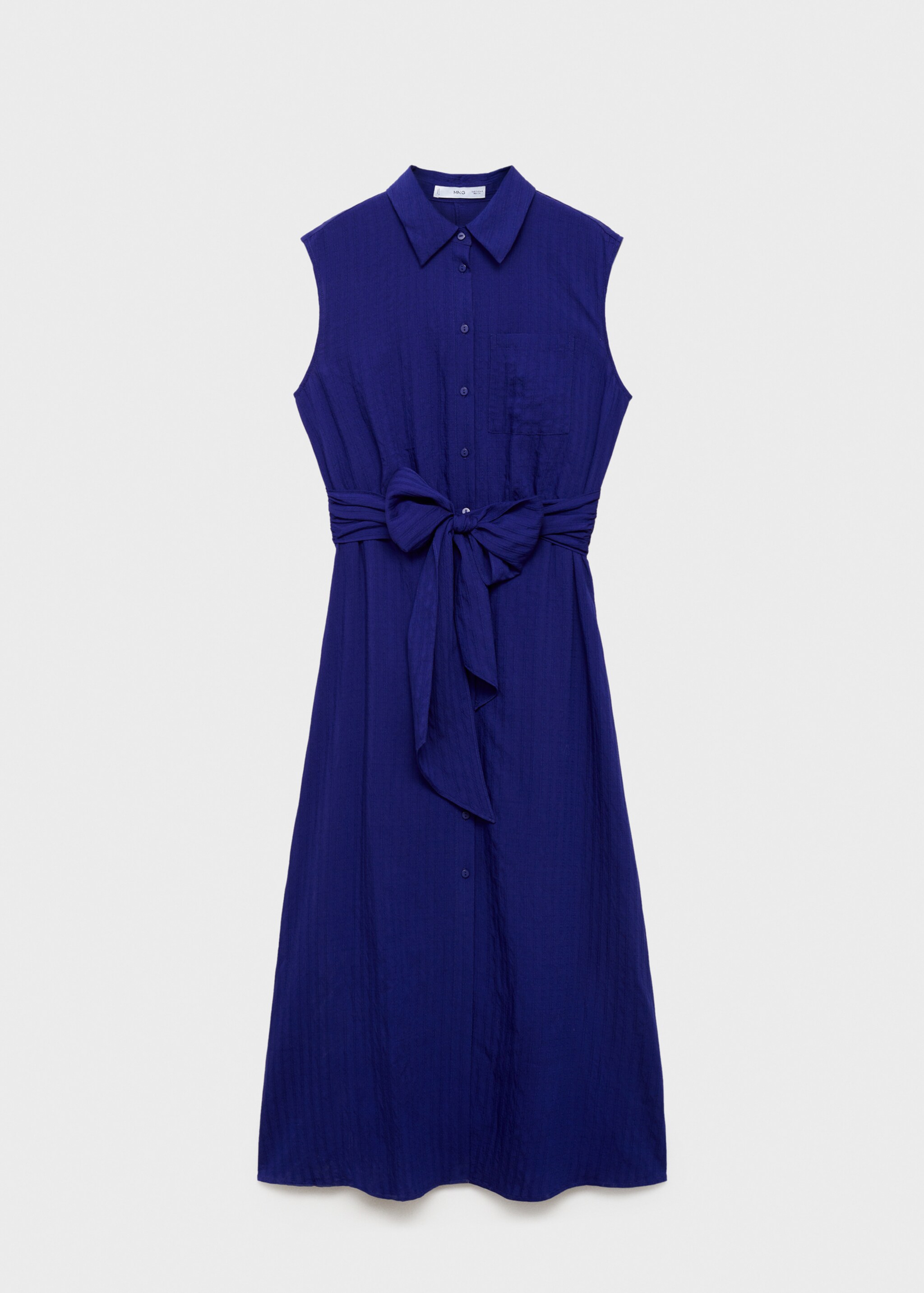 Bow shirt dress - Article without model, Blue. Ref: 87007188-00.