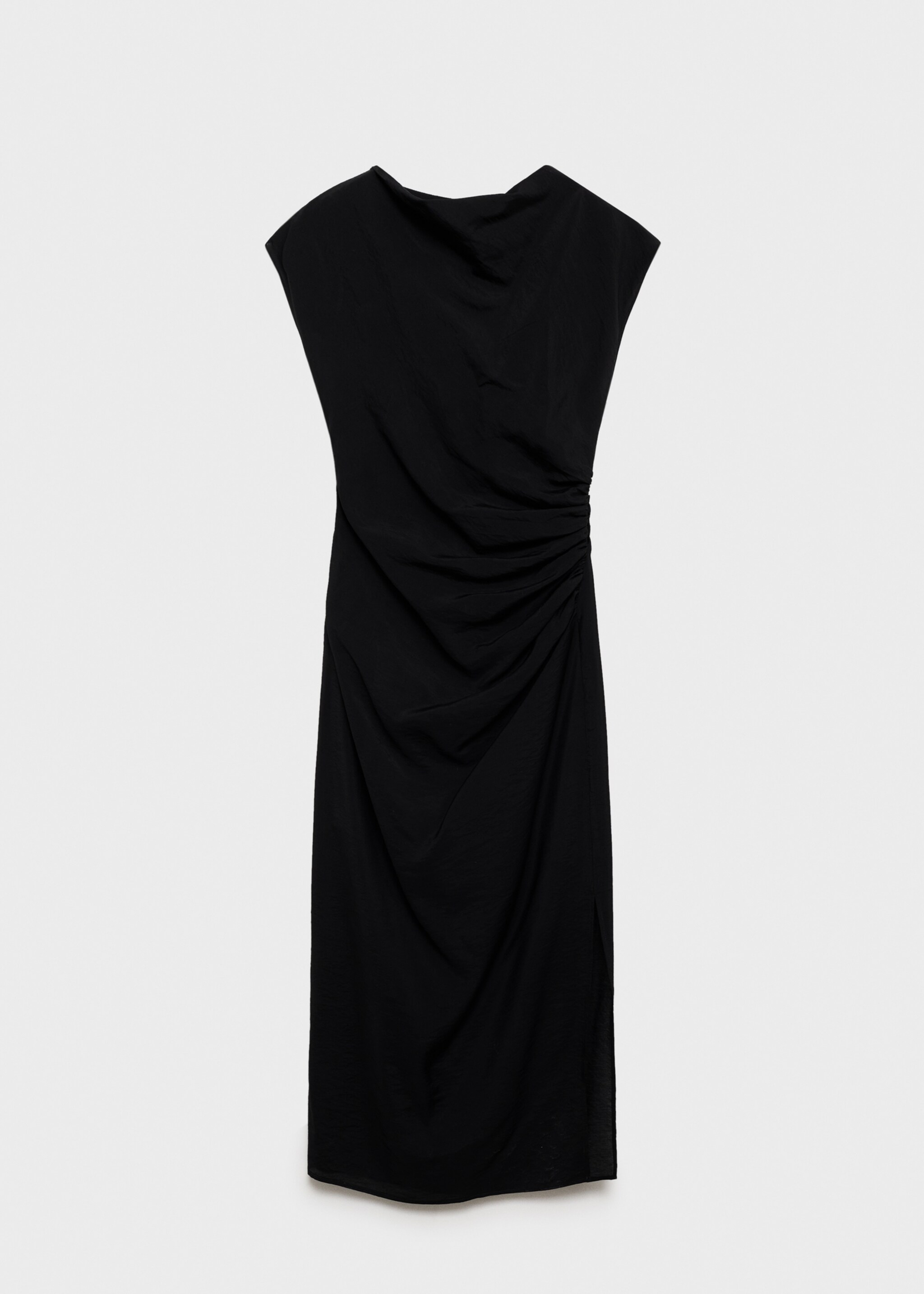 Draped straight dress - Article without model, Black. Ref: 87007190-00.