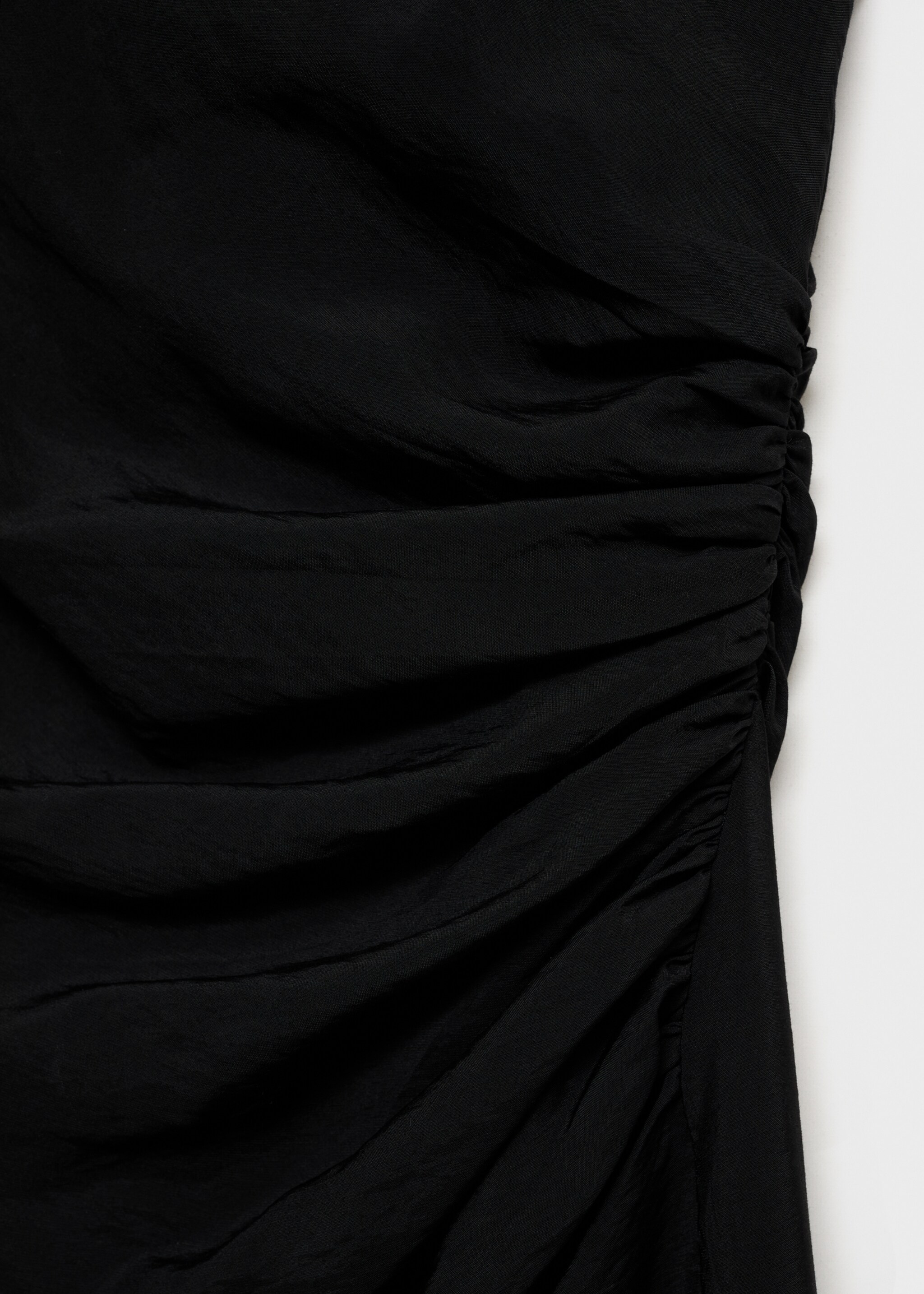 Draped straight dress - Details of the article 8, Black. Ref: 87007190-00.
