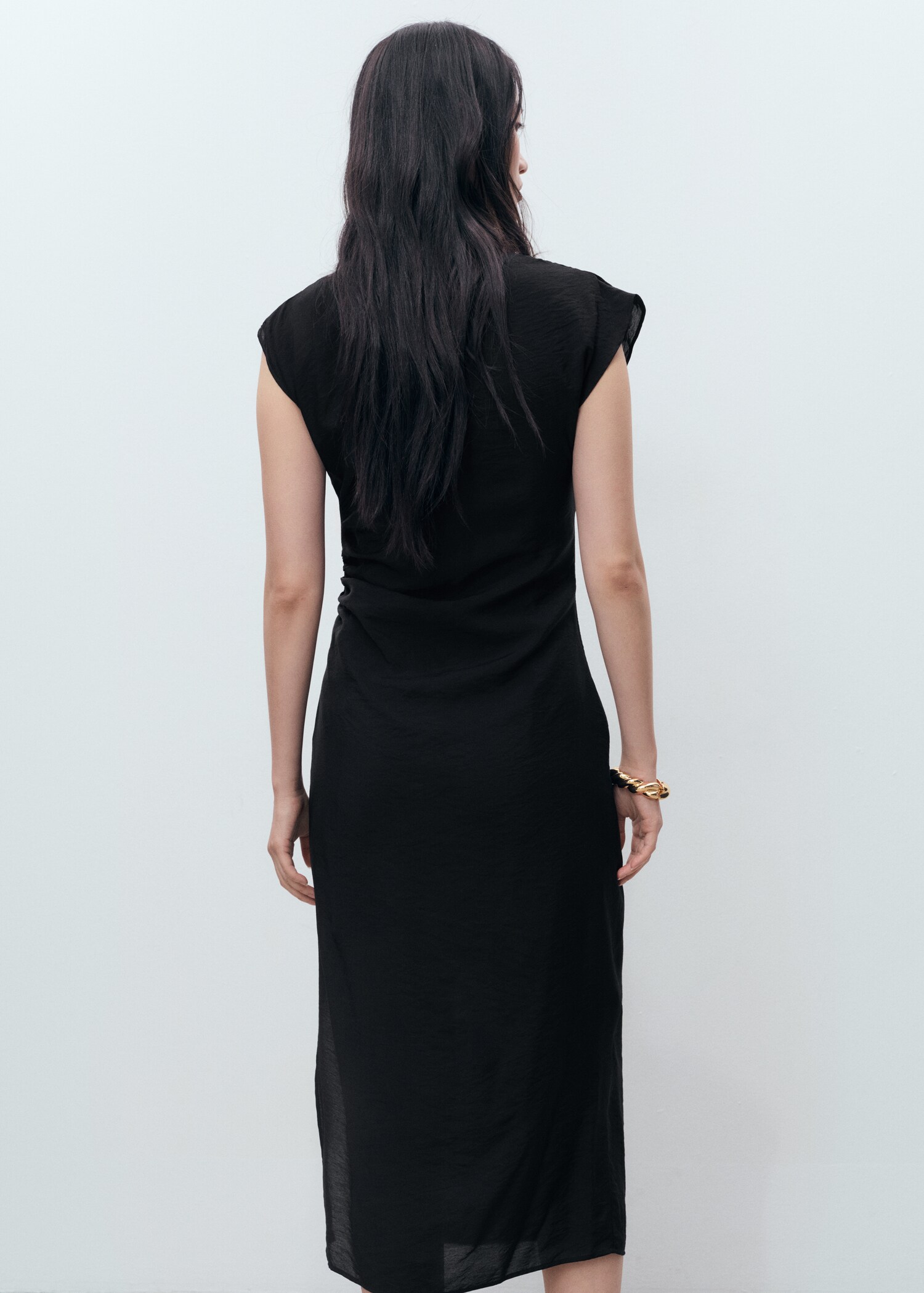 Draped straight dress - Reverse of the article