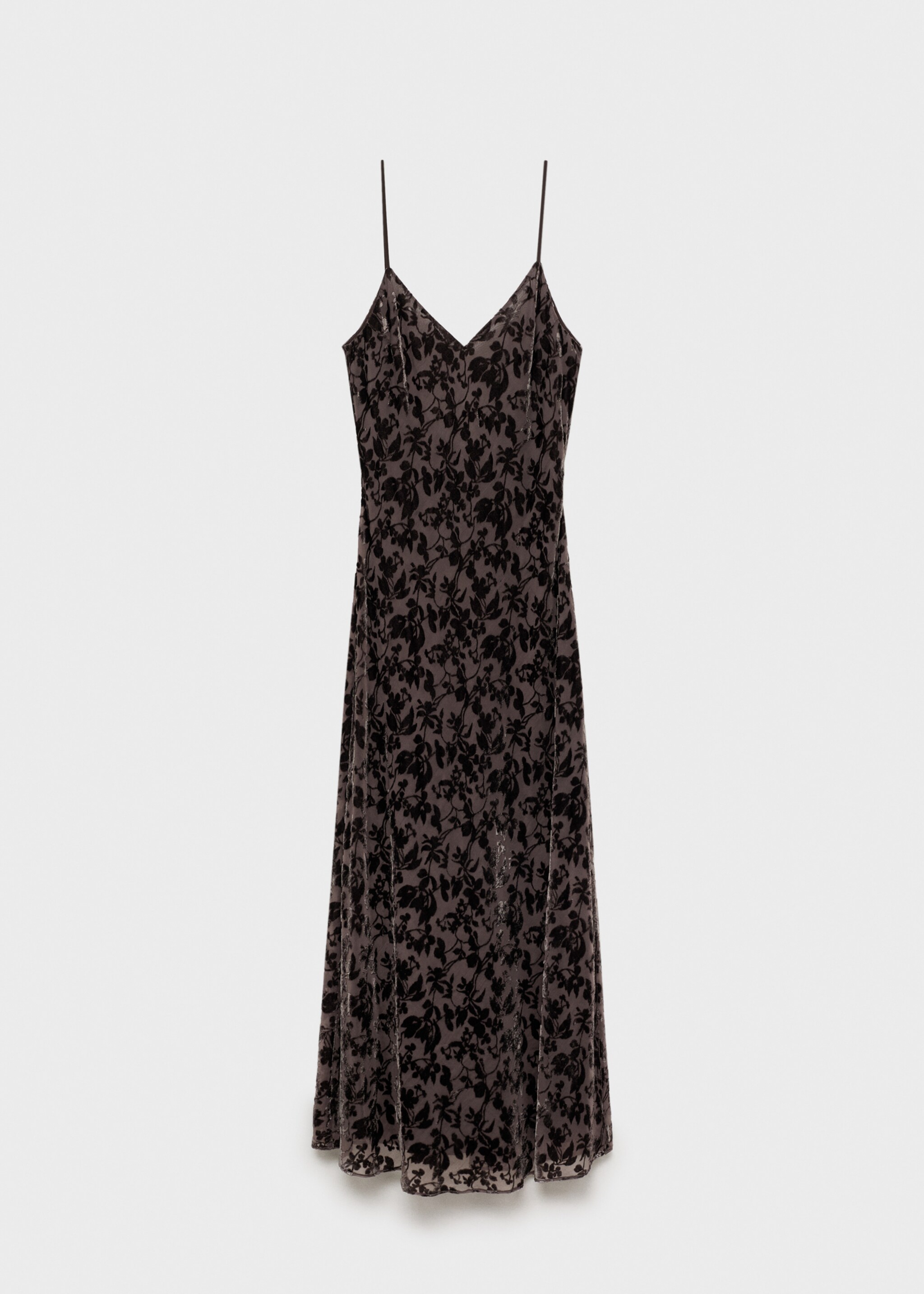 Sukienka z kwiatowego materiału devoré - Artykuł bez modela/modelki, Czekoladowy. Ref: 87007191-00.