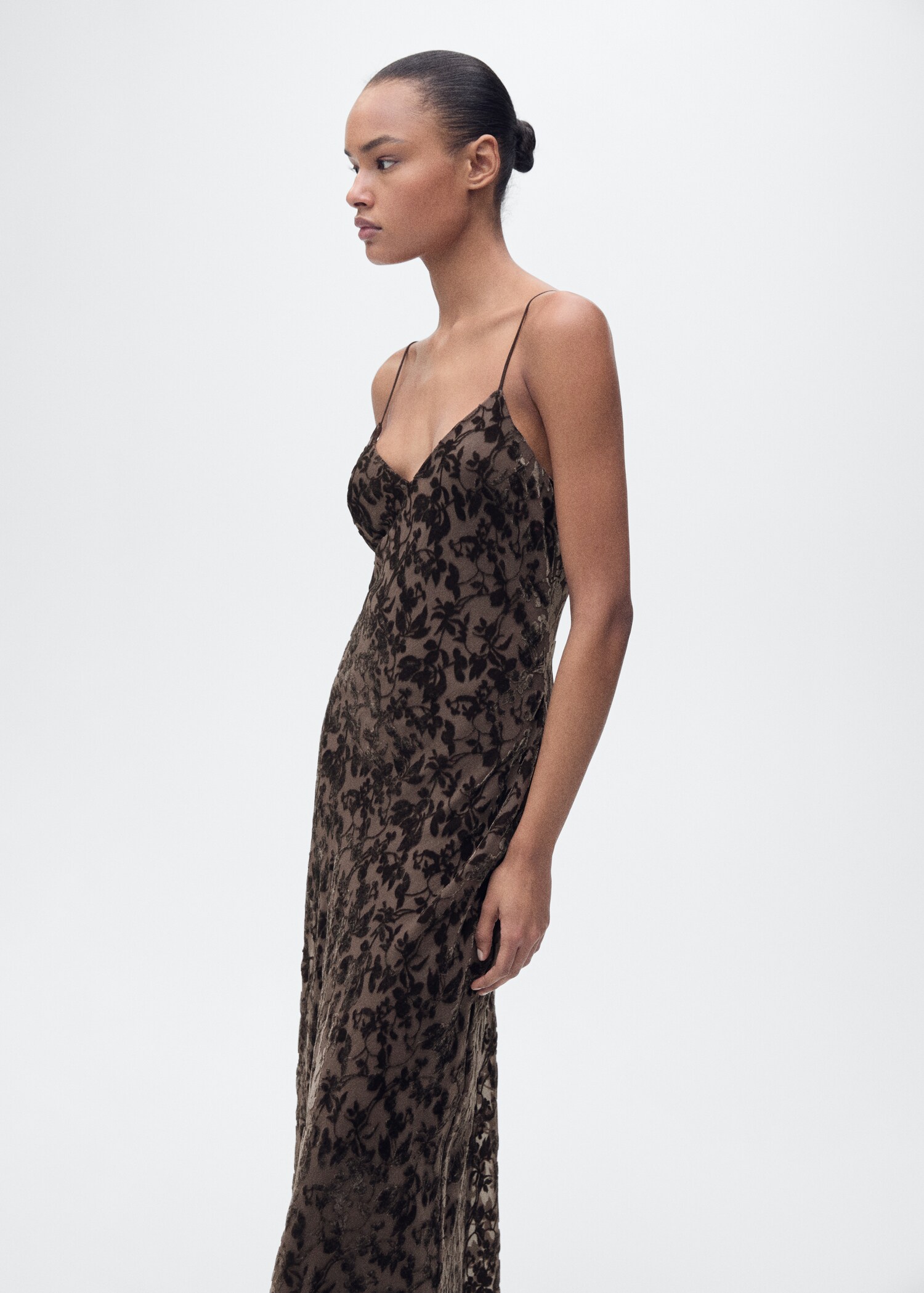 Šaty devoré s květy - Detail zboží 6