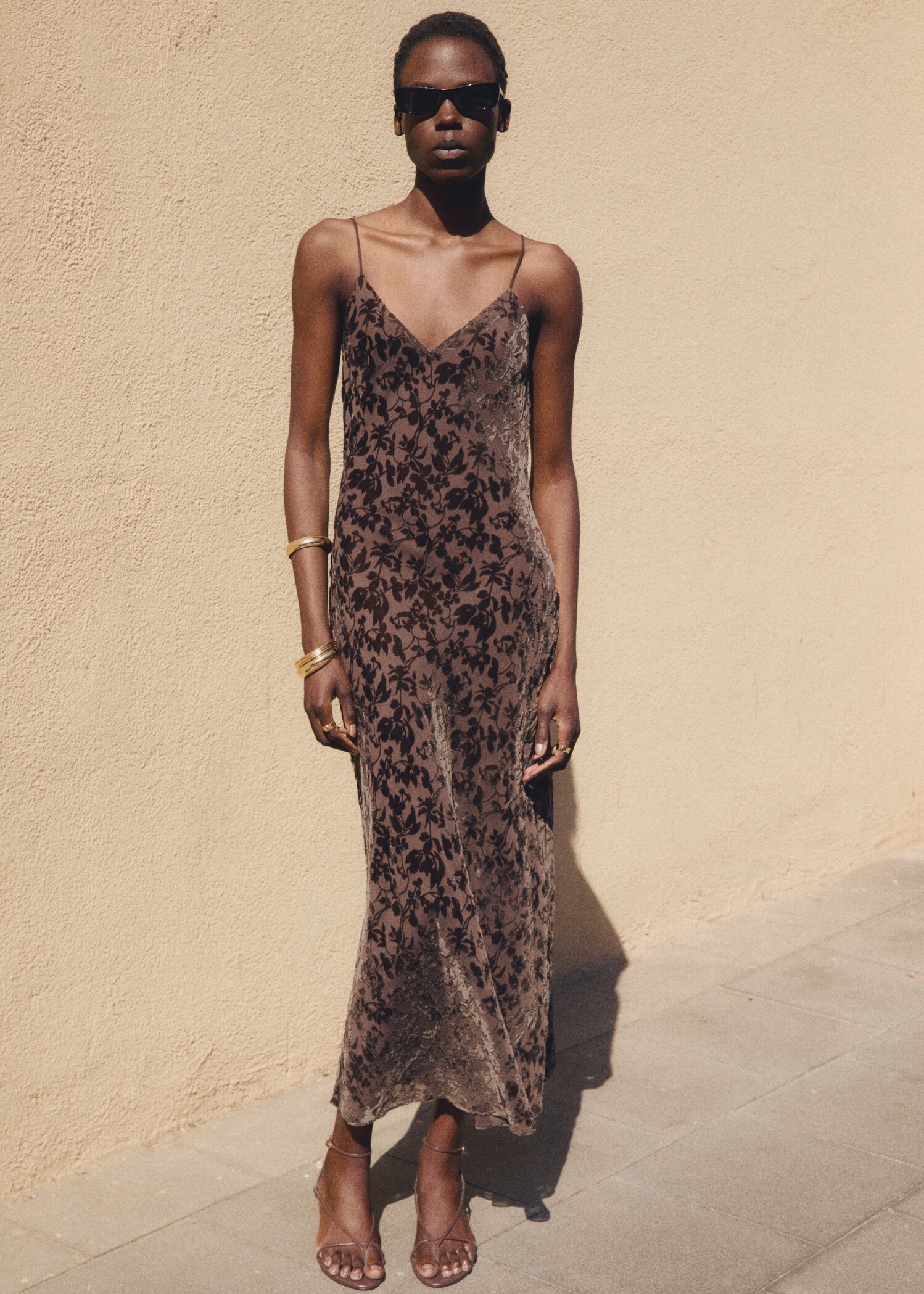 Šaty devoré s květy - Detail zboží 7