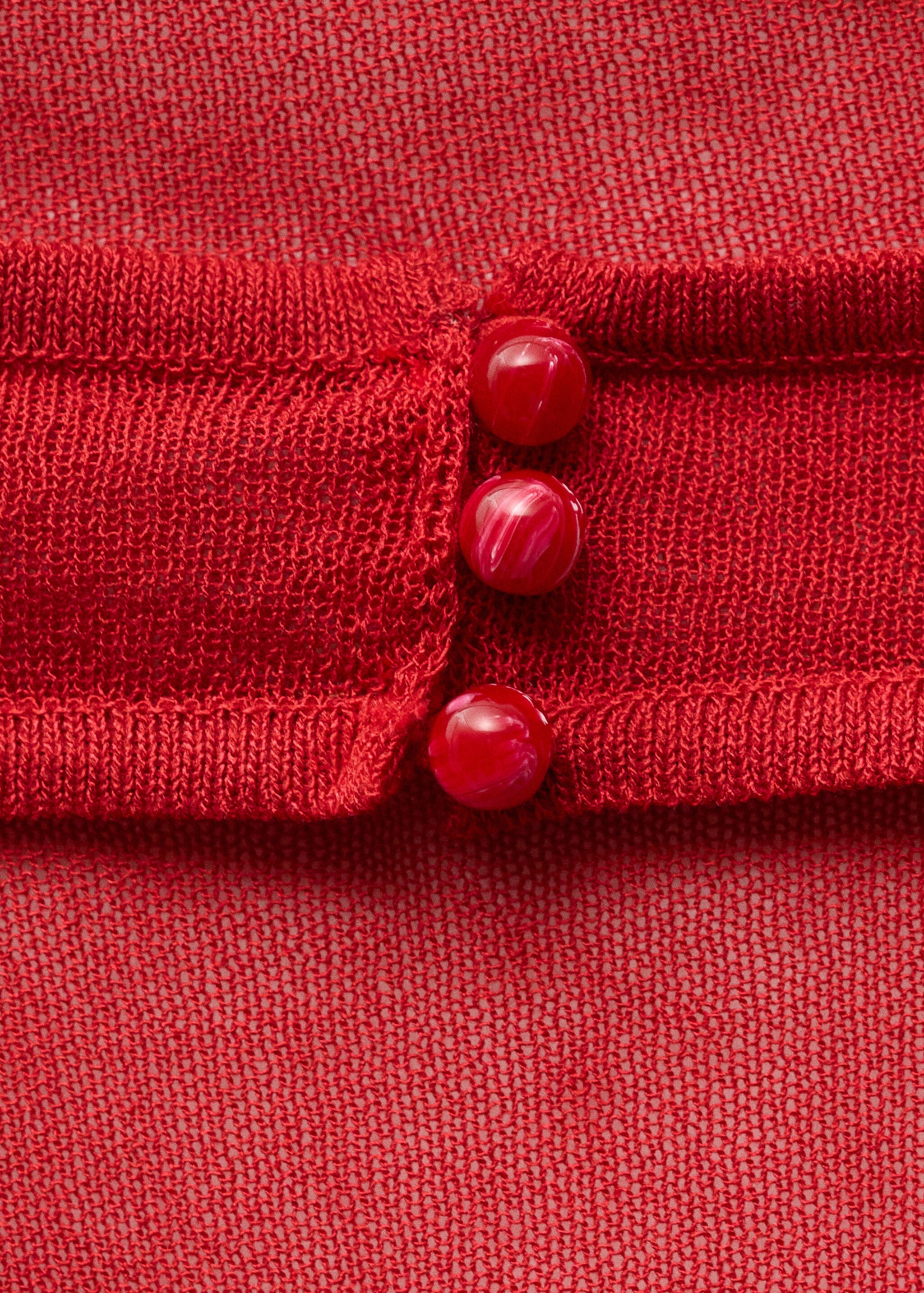 Draped knitted top with open back - Details of the article 0, Red. Ref: 87007198-00.