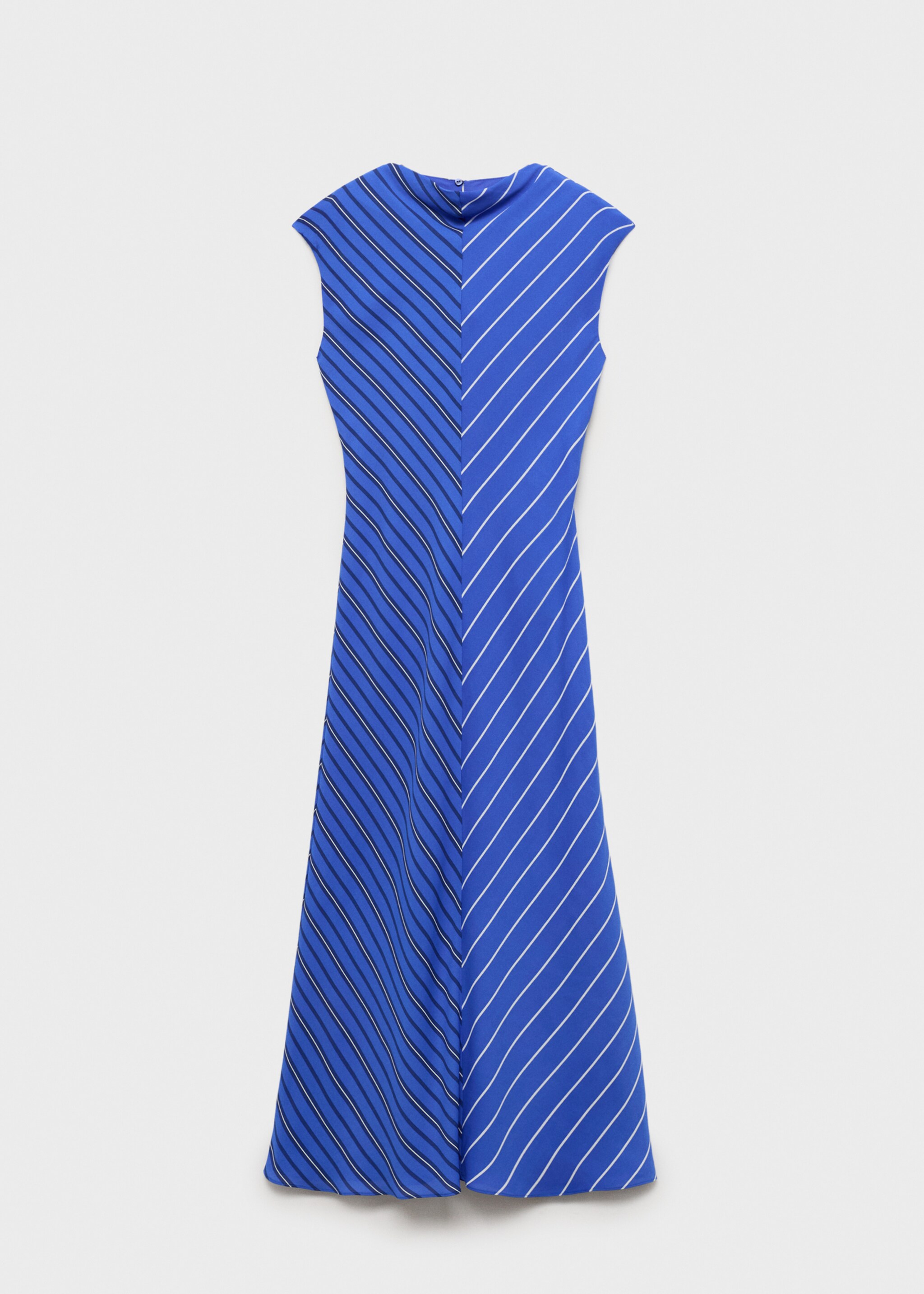 Combined striped flared dress - Article without model, Blue. Ref: 87007204-00.