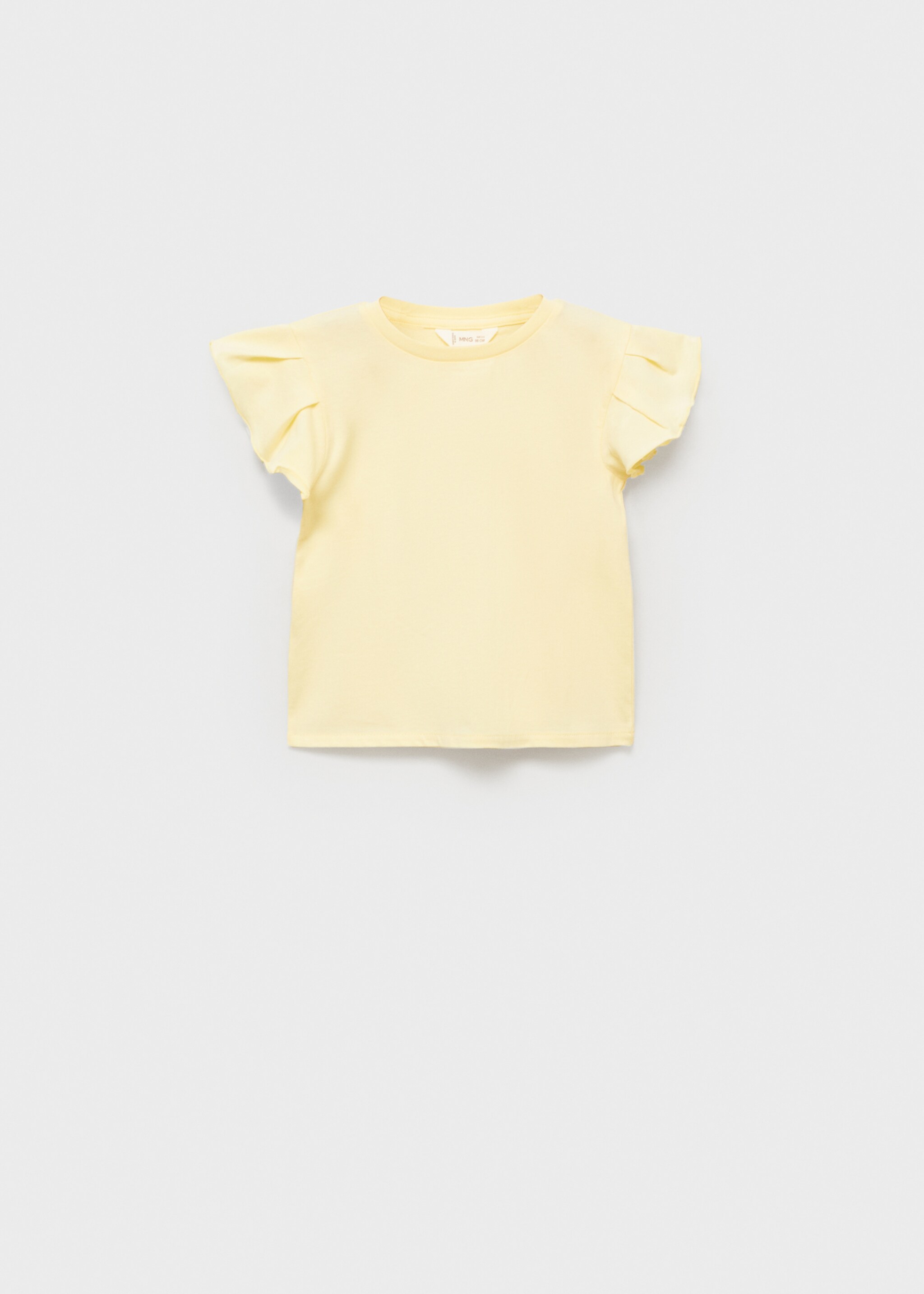 Ruffled sleeve T-shirt - Article without model, Pastel Yellow. Ref: 87007705-00.
