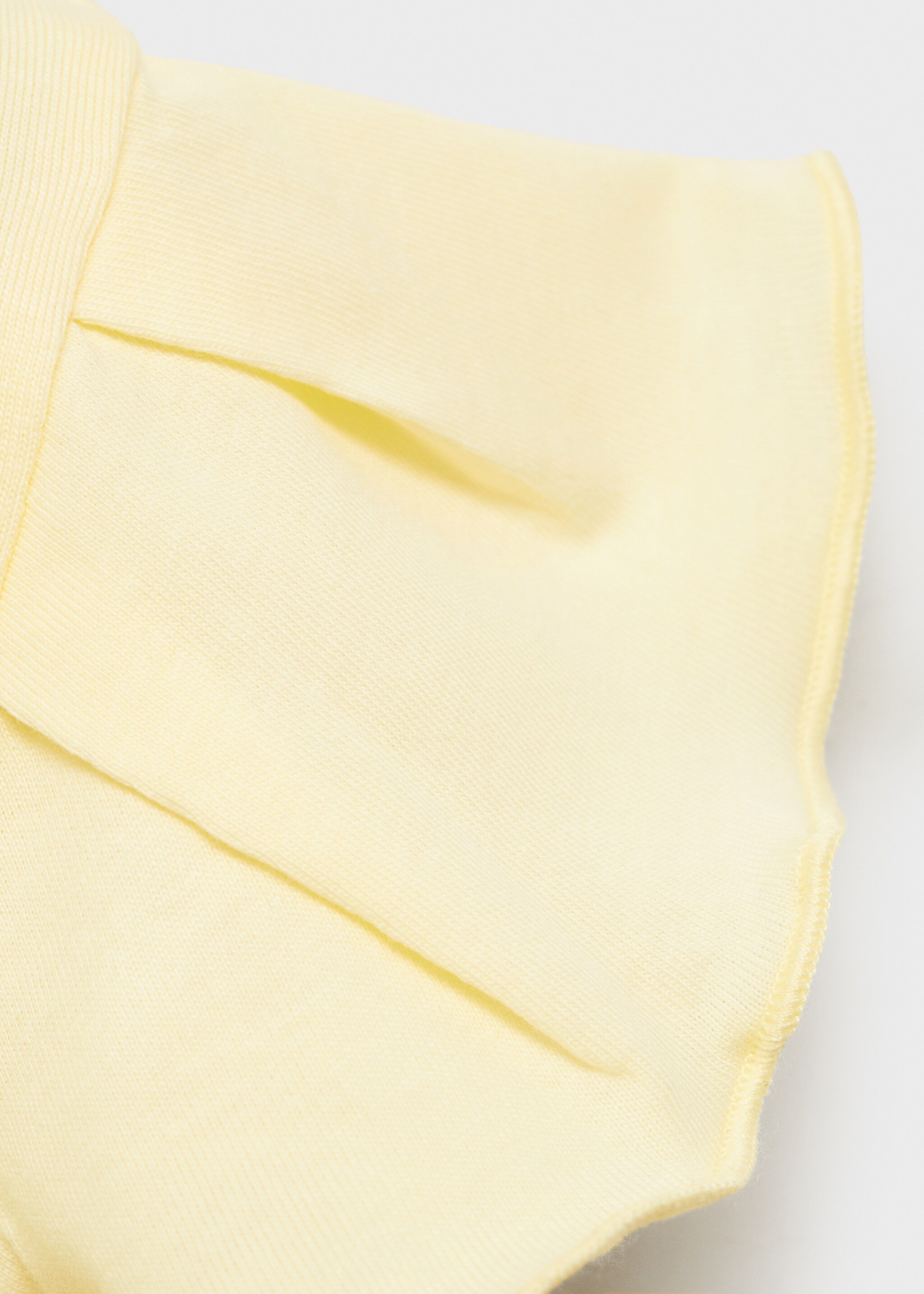 Ruffled sleeve T-shirt - Details of the article 8, Pastel Yellow. Ref: 87007705-00.