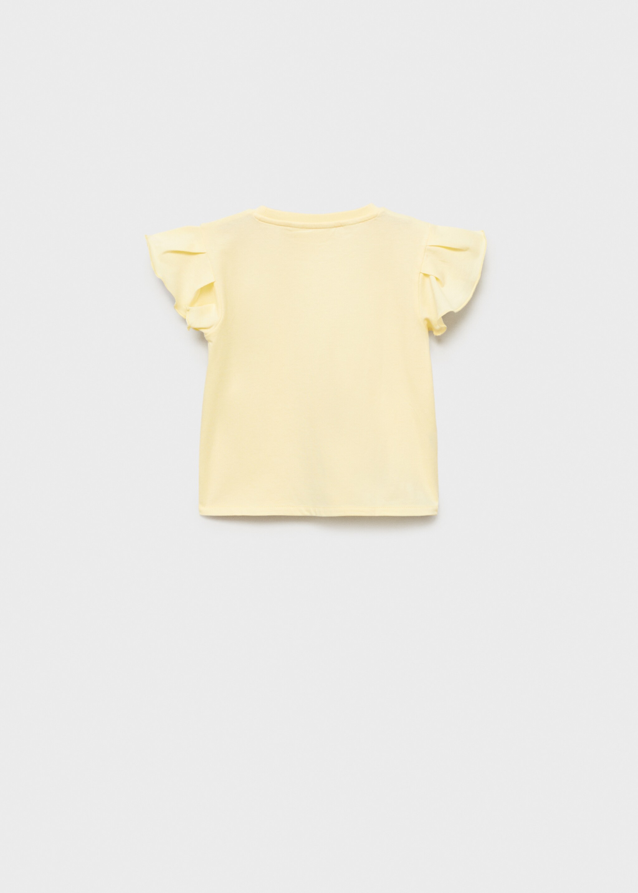 Ruffled sleeve T-shirt - Reverse of the article, Pastel Yellow. Ref: 87007705-00.