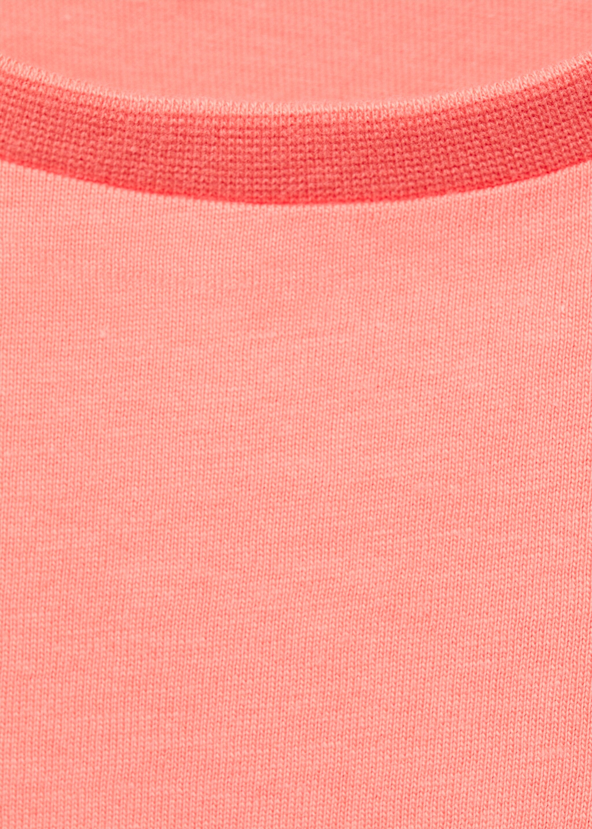 Ruffled sleeve T-shirt - Details of the article 0, Coral Red. Ref: 87007705-00.