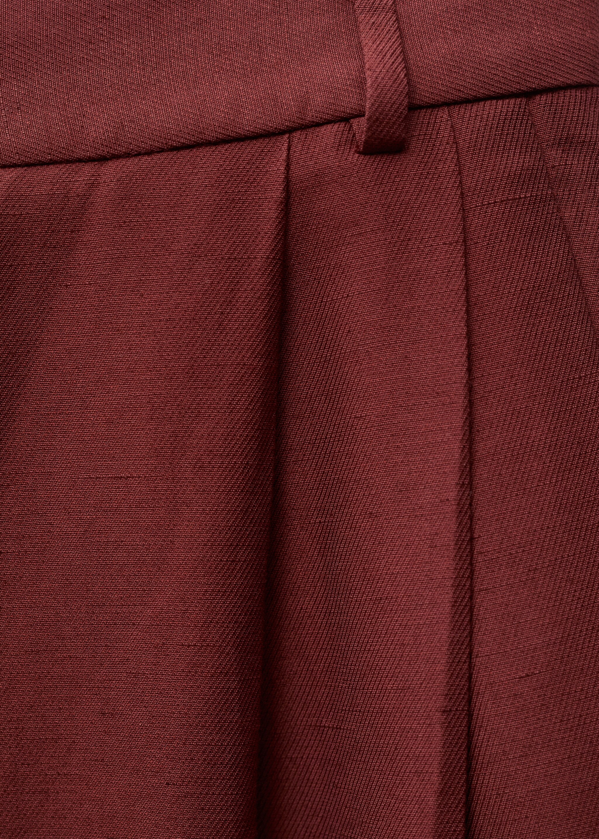 Wideleg-Anzughose aus Leinengemisch - Detail des Artikels 0, Weinrot. Ref: 87007721-00.