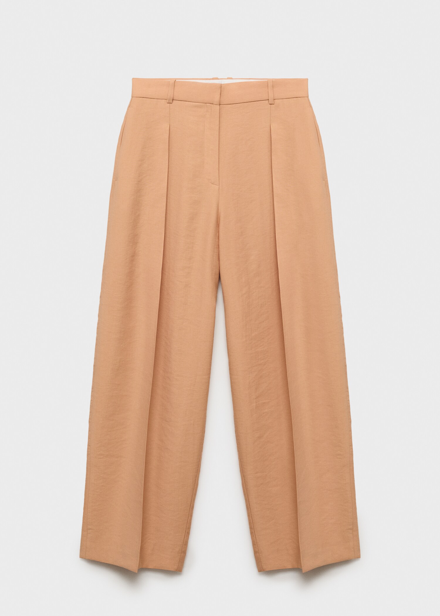 Straight-fit lyocell pants with pleats - Article without model