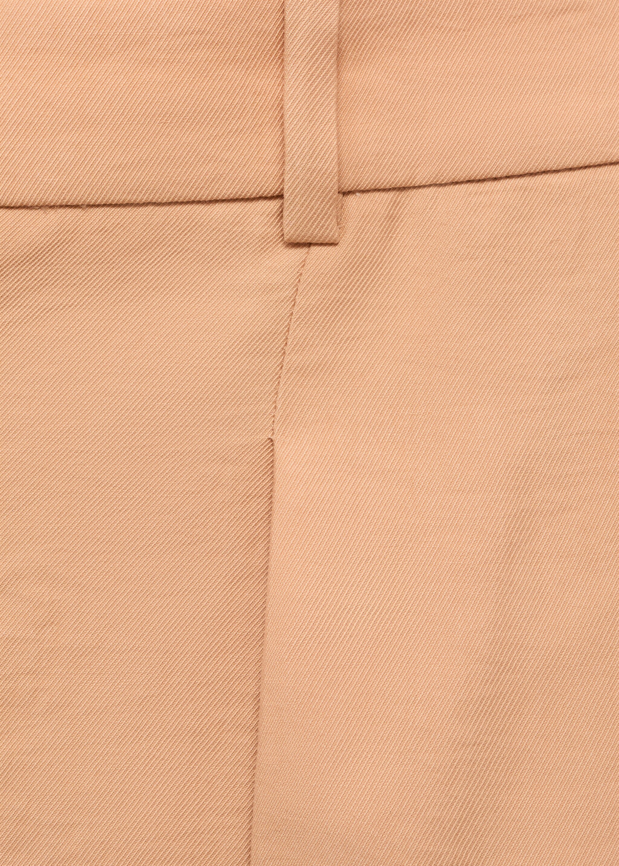 Straight-fit lyocell pants with pleats - Details of the article 0, Nude. Ref: 87007723-00.