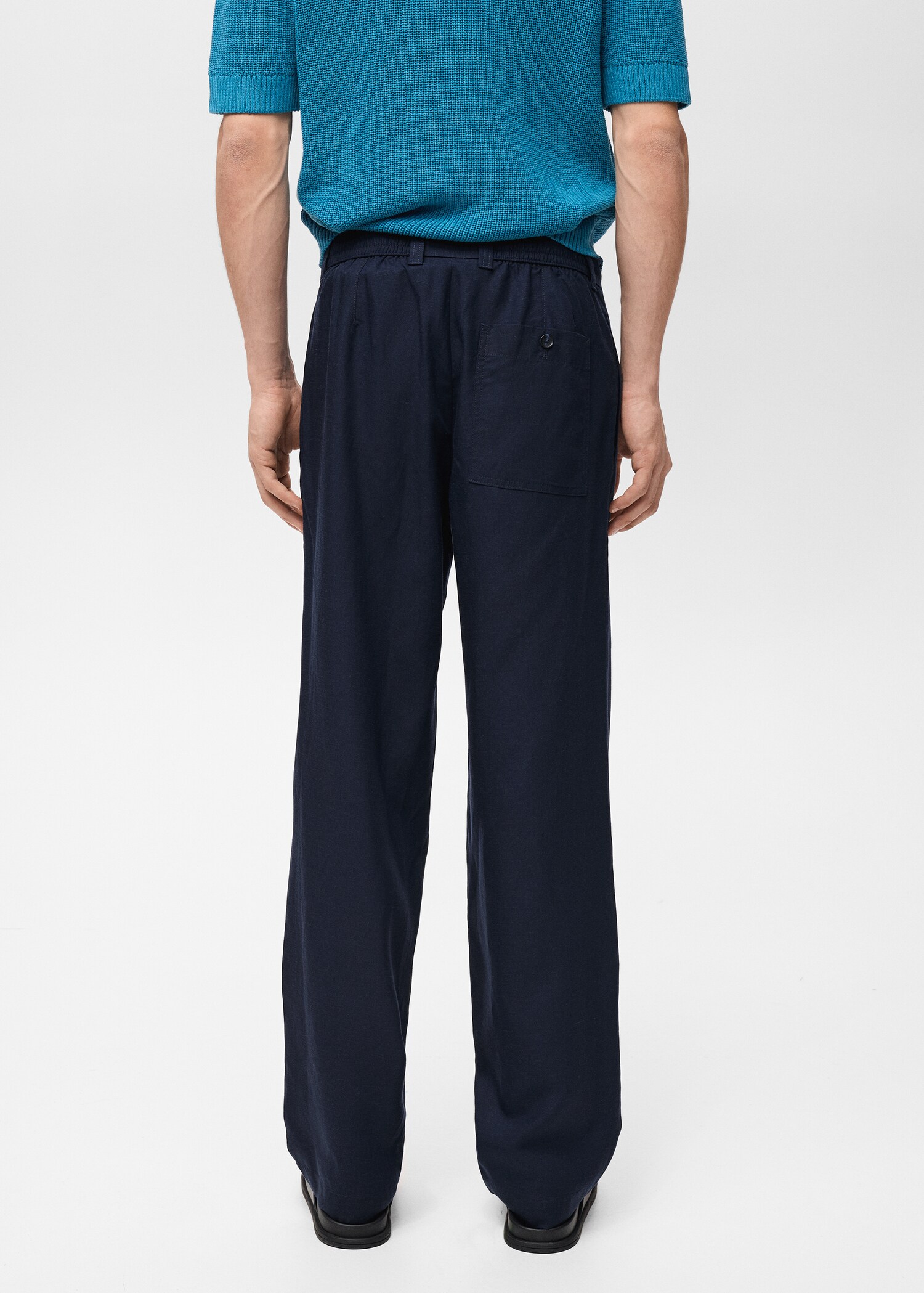 Linen lyocell regular-fit trousers - Reverse of the article
