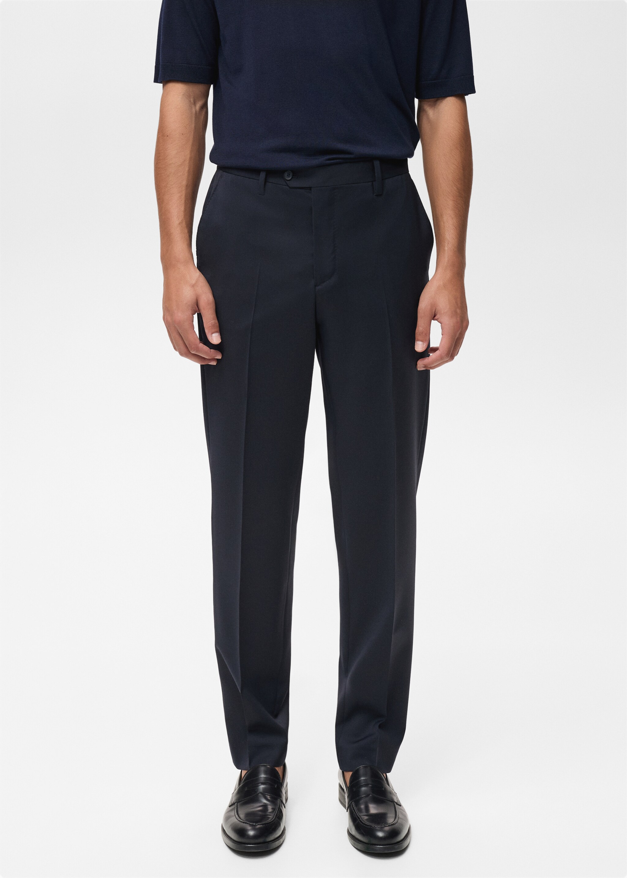 Cool wool suit trousers - Medium plane, Blue. Ref: 87007901-00.