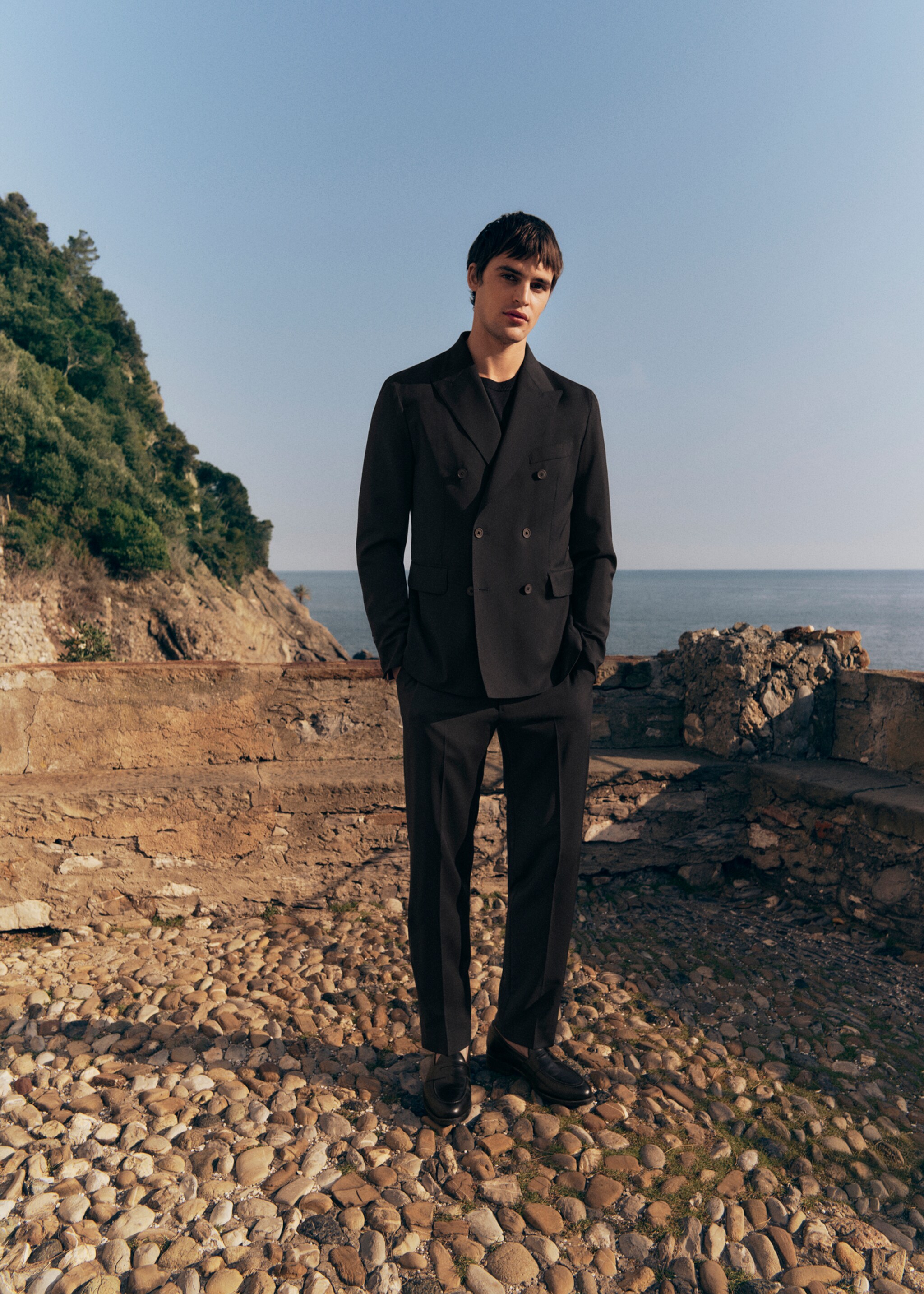 Cool wool suit trousers - Details of the article 5, Blue. Ref: 87007901-00.