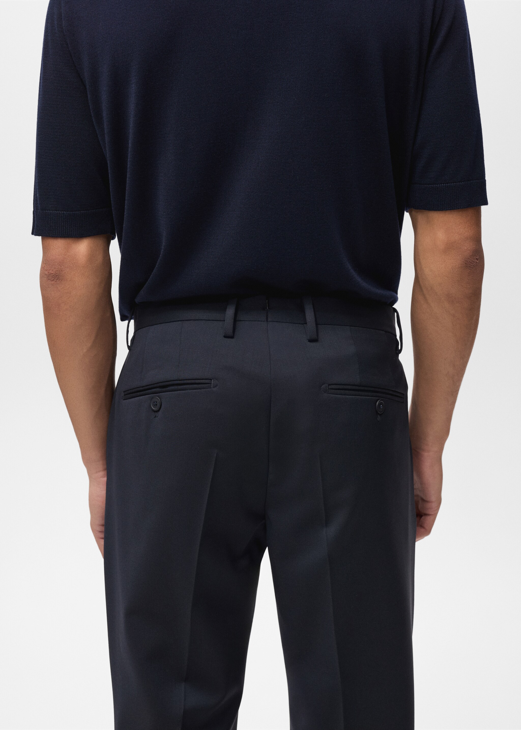 Cool wool suit trousers - Details of the article 6, Blue. Ref: 87007901-00.