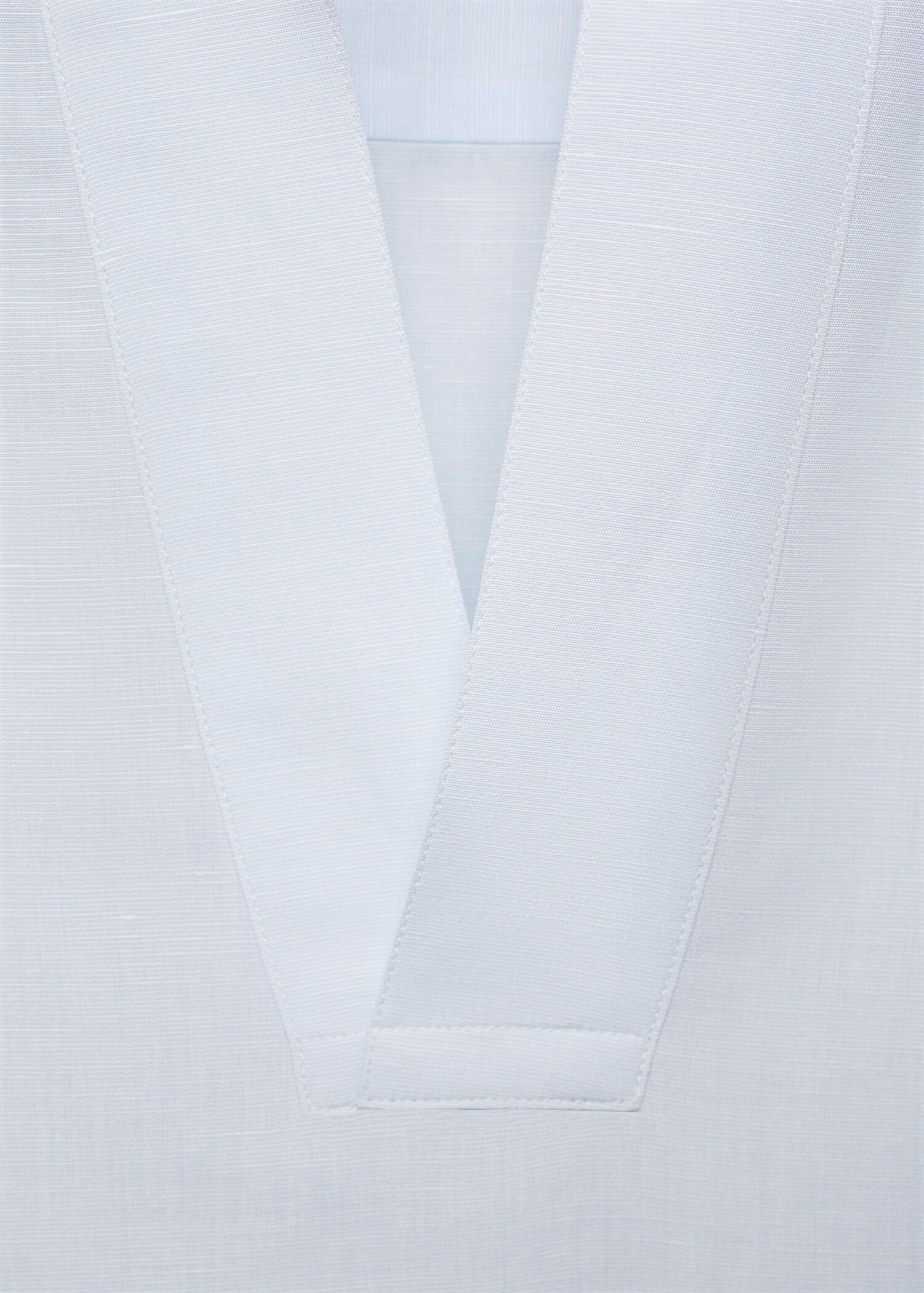 Hemd aus Leinenmischgewebe mit Mao-Kragen - Detail des Artikels 0