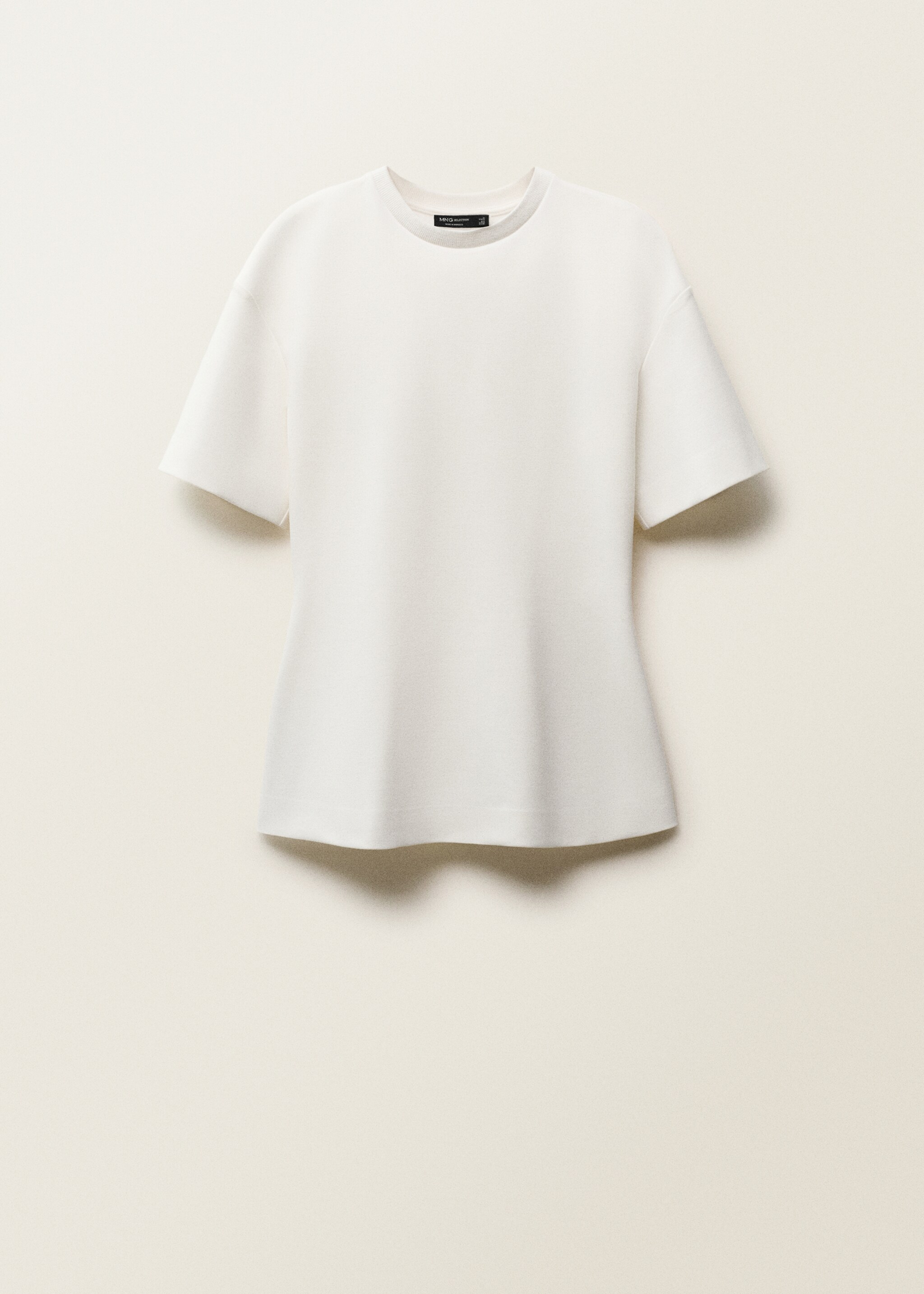 Short-sleeved peplum t-shirt - Article without model, White. Ref: 87007911-00.