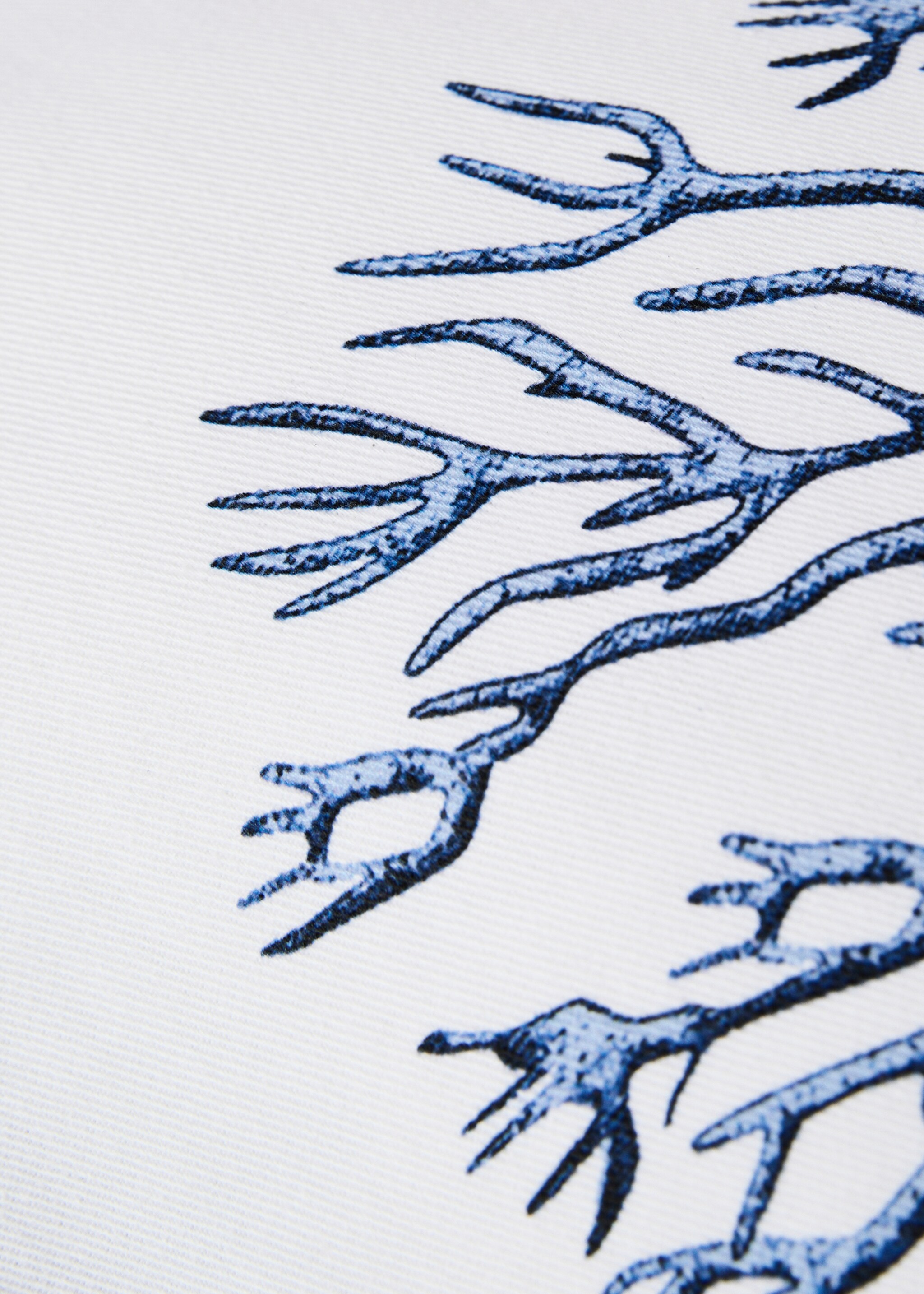 Coral-print cushion cover 45x45 cm - Details of the article 4, Navy. Ref: 87007912-00.