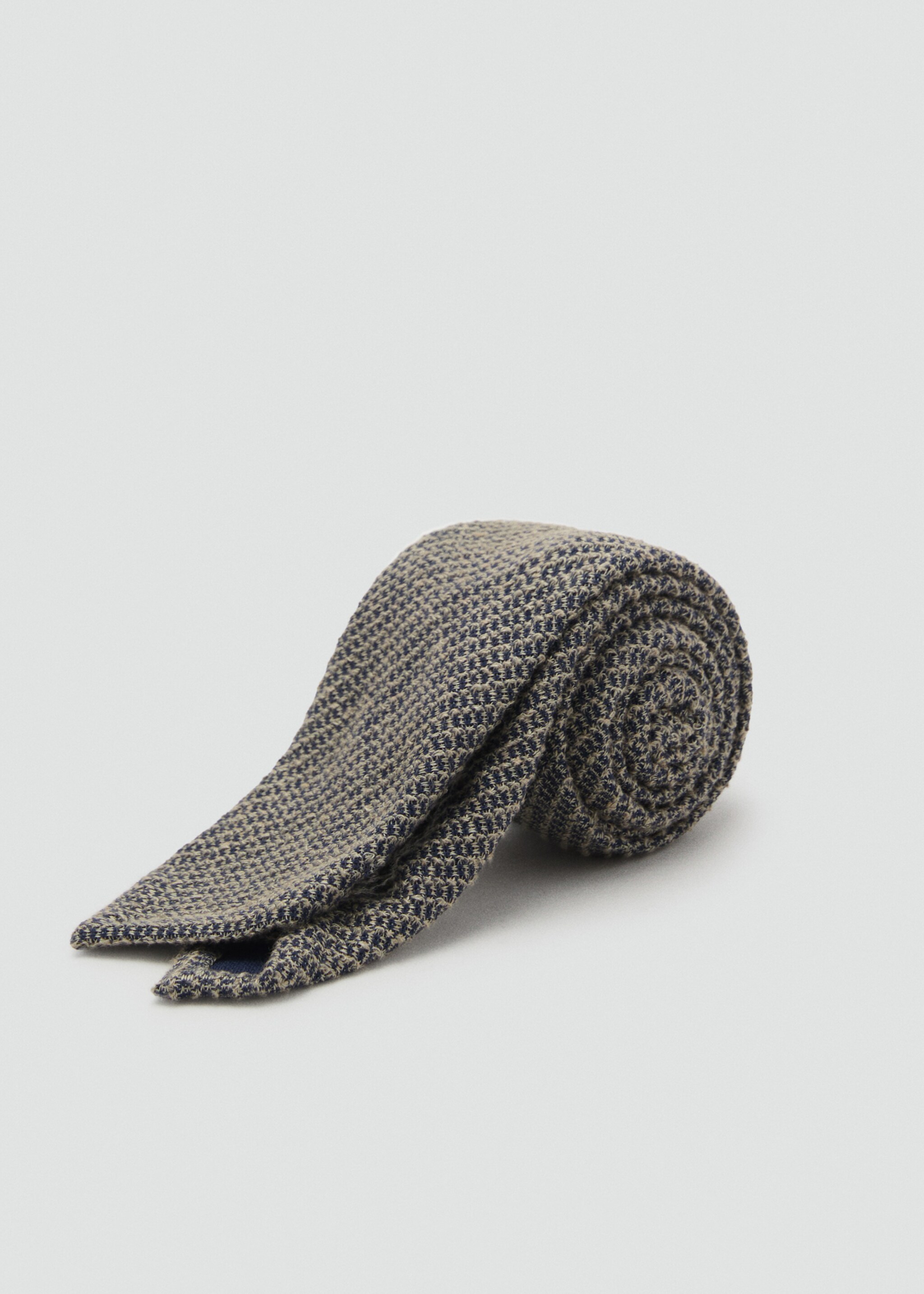 Corbata lino bicolor - Plano medio, Marrón medio. Ref: 87007914-00.