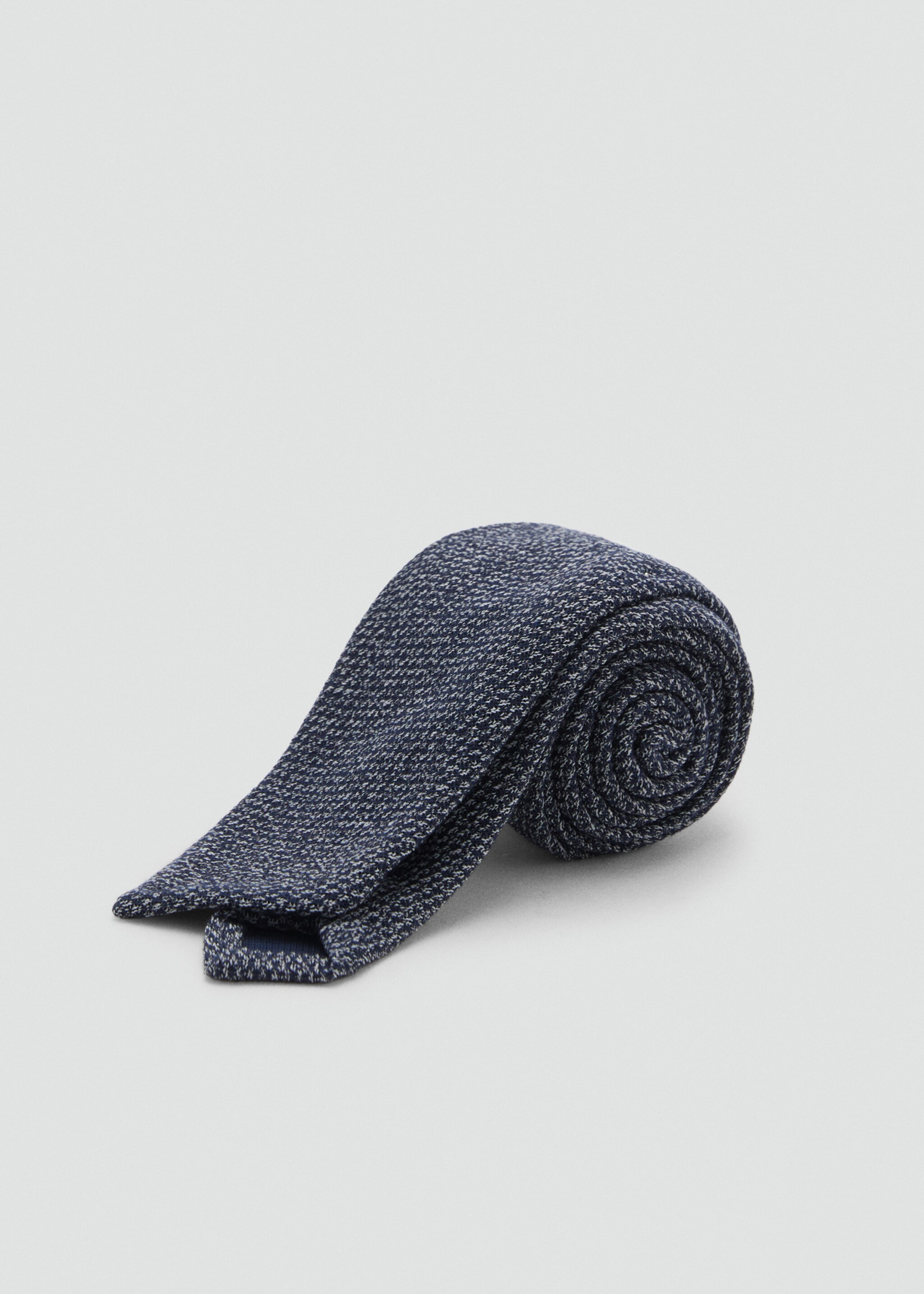 Textured cotton tie - Medium plane, Navy. Ref: 87007915-00.