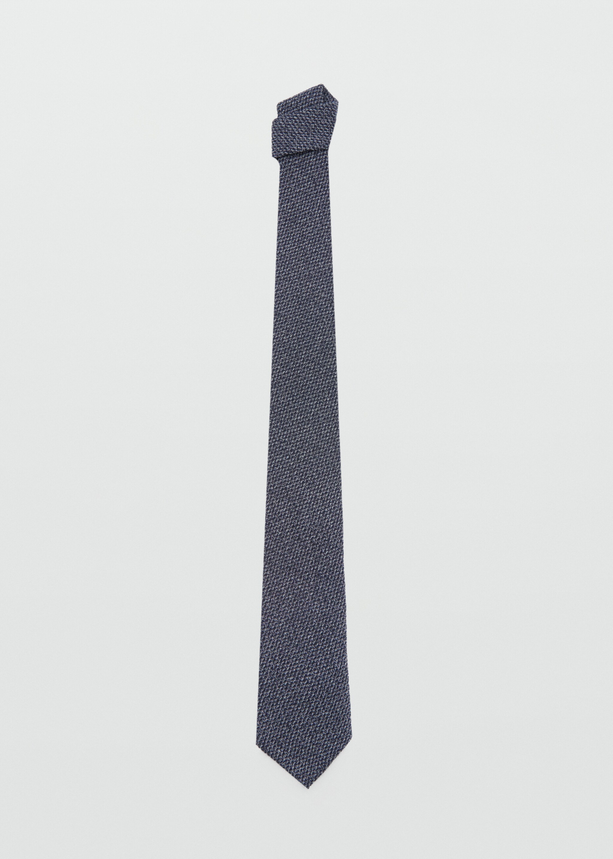 Textured cotton tie - Article without model, Navy. Ref: 87007915-00.