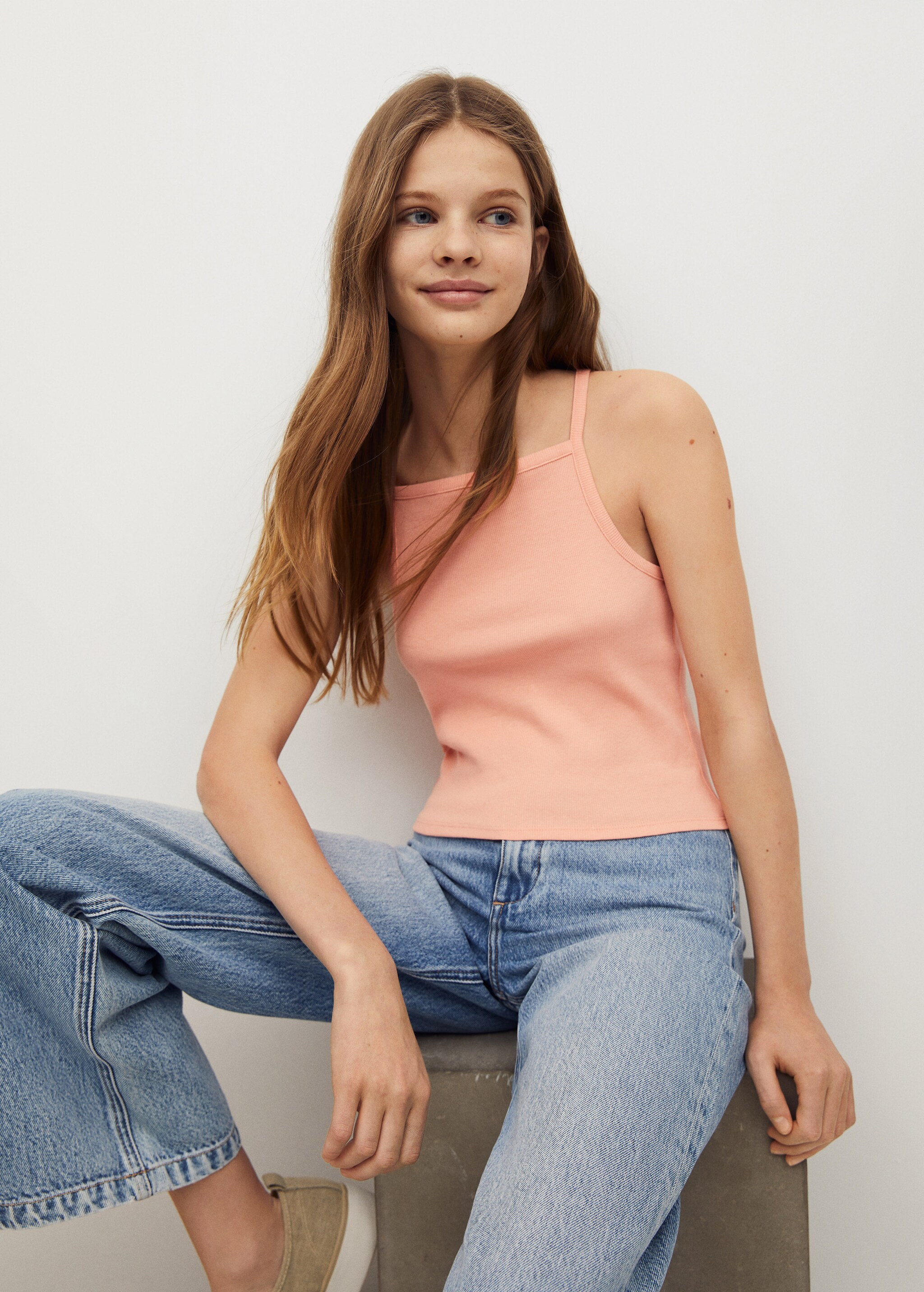 Ribbed cotton-blend top - Details of the article 2