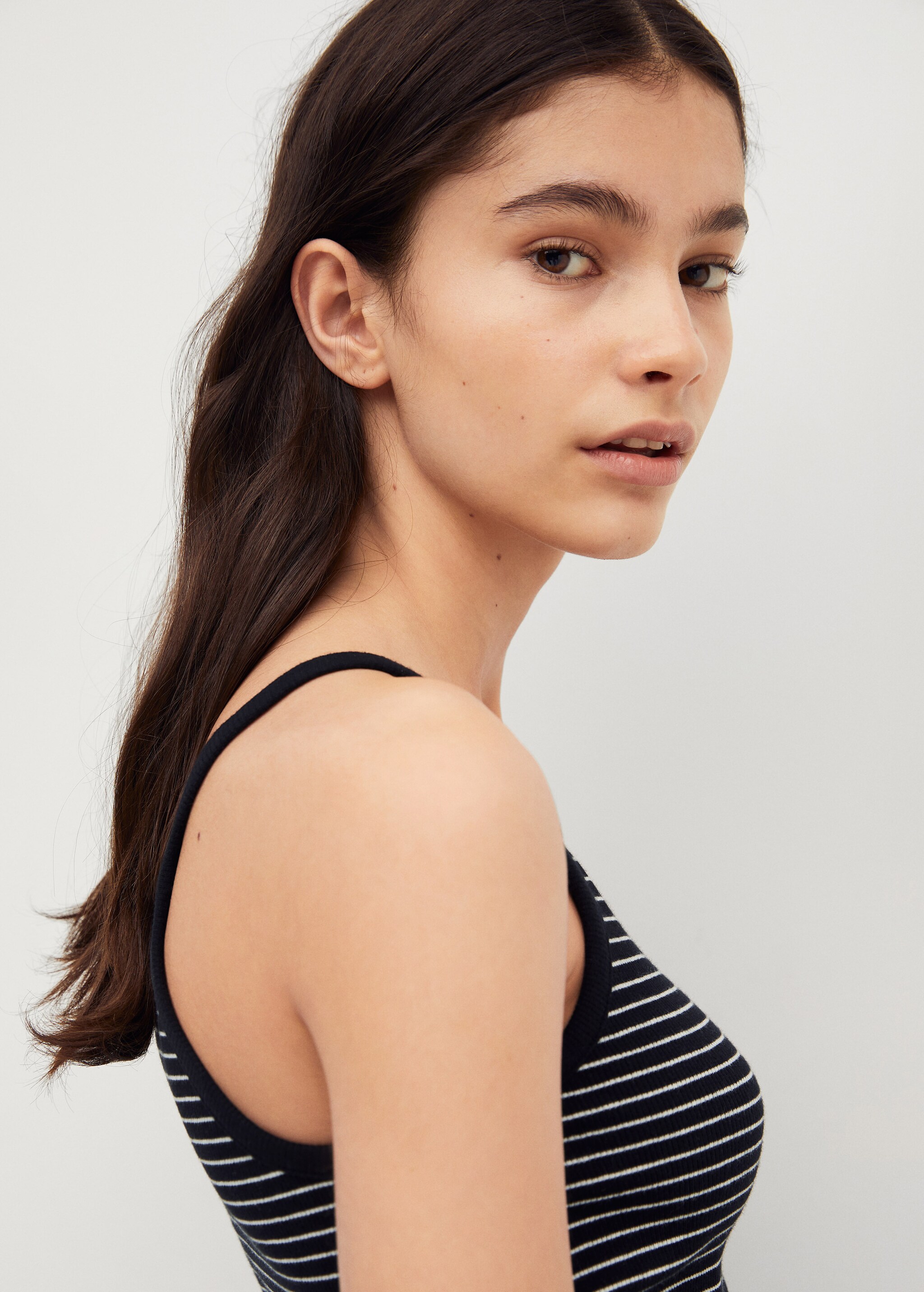 Ribbed cotton-blend top - Medium plane