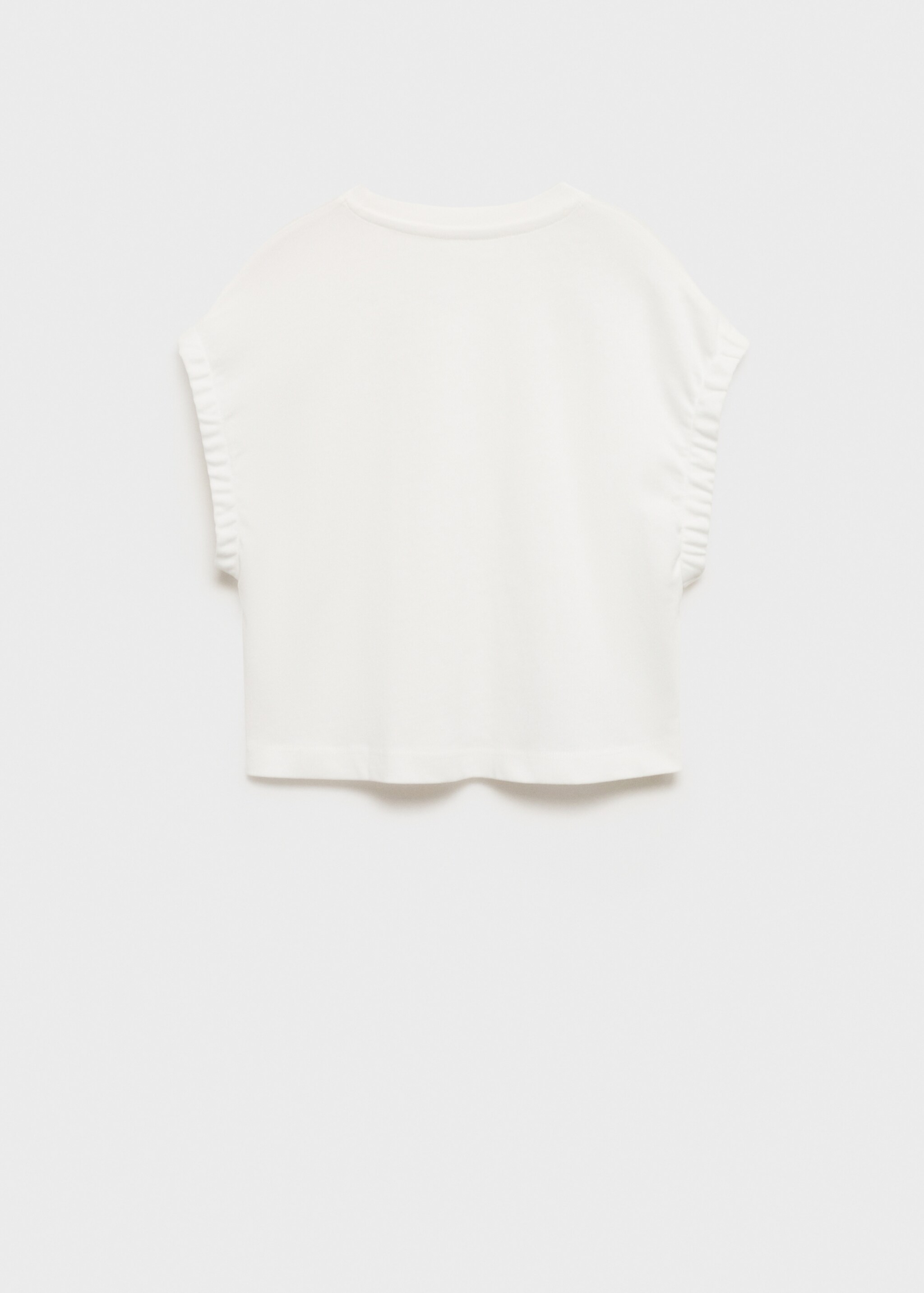 T-shirt manches froncées - Verso de l’article, Blanc cassé. Ref: 87008286-00.