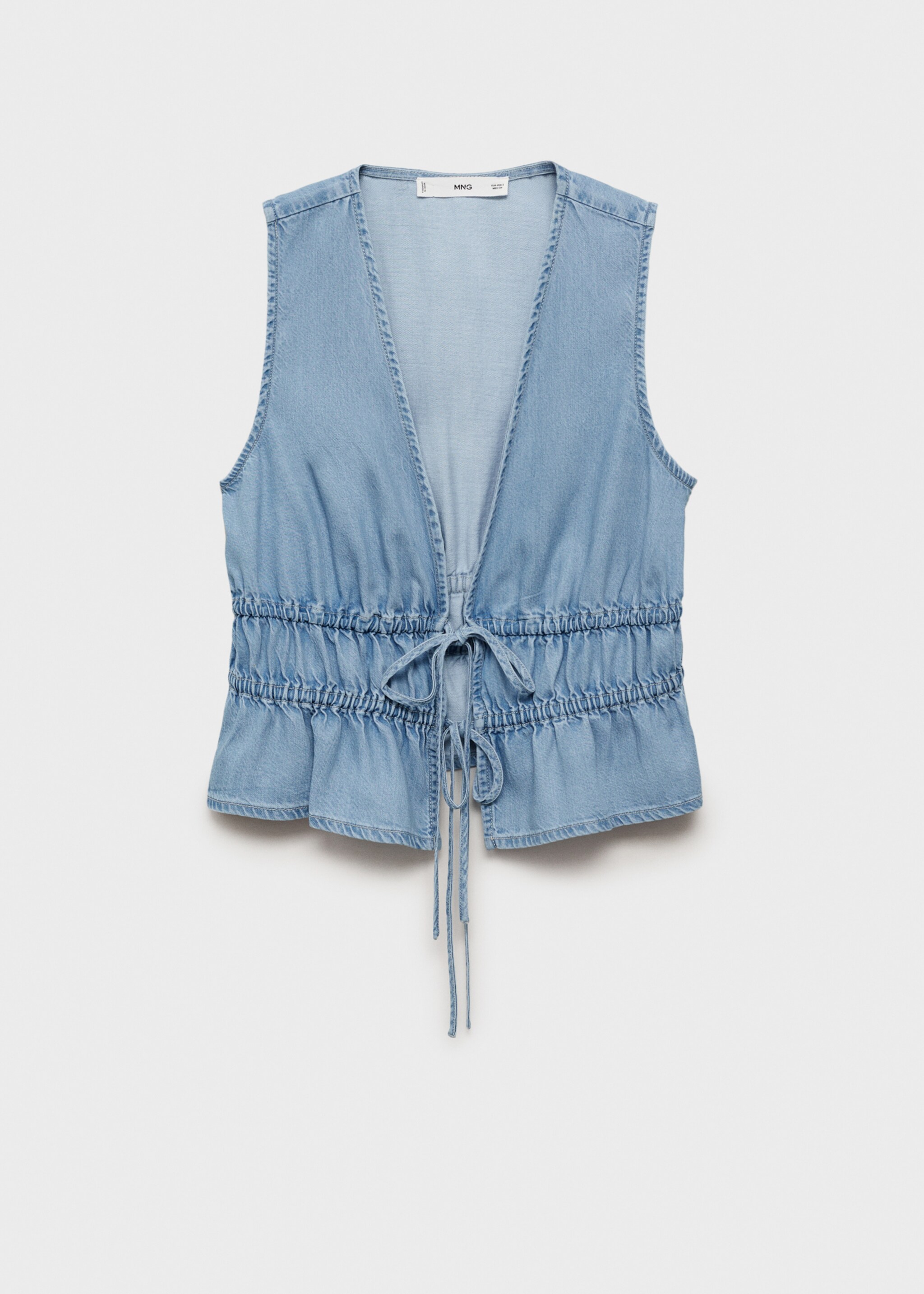 Top lyocell cierre lazos - Artículo sin modelo, Azul claro. Ref: 87008654-00.