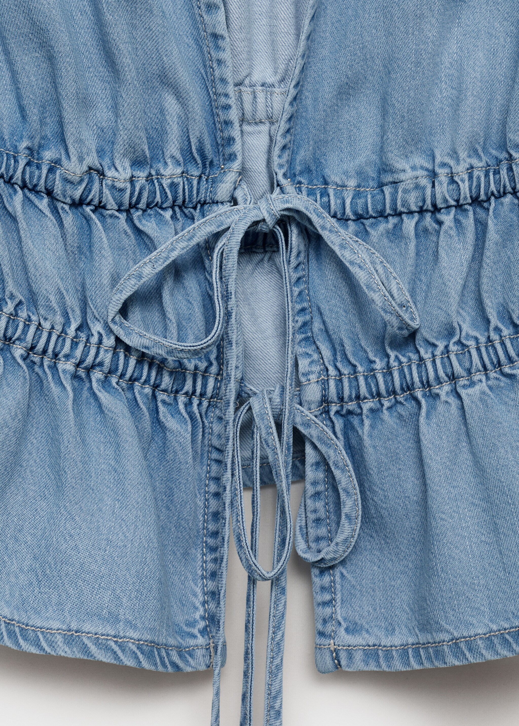 Top lyocell cierre lazos - Detalle del artículo 8, Azul claro. Ref: 87008654-00.