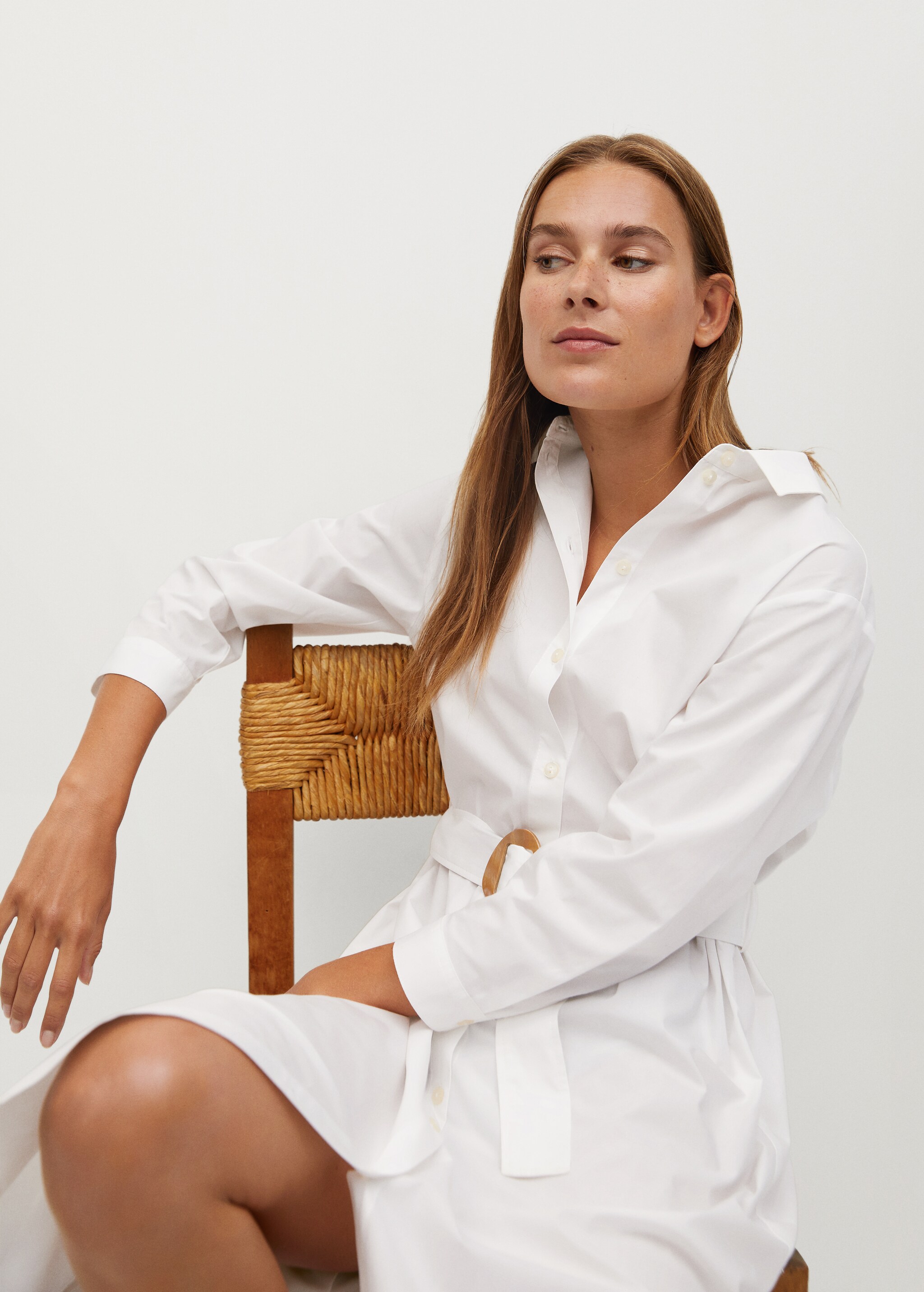 Popelin belt dress - Details of the article 4