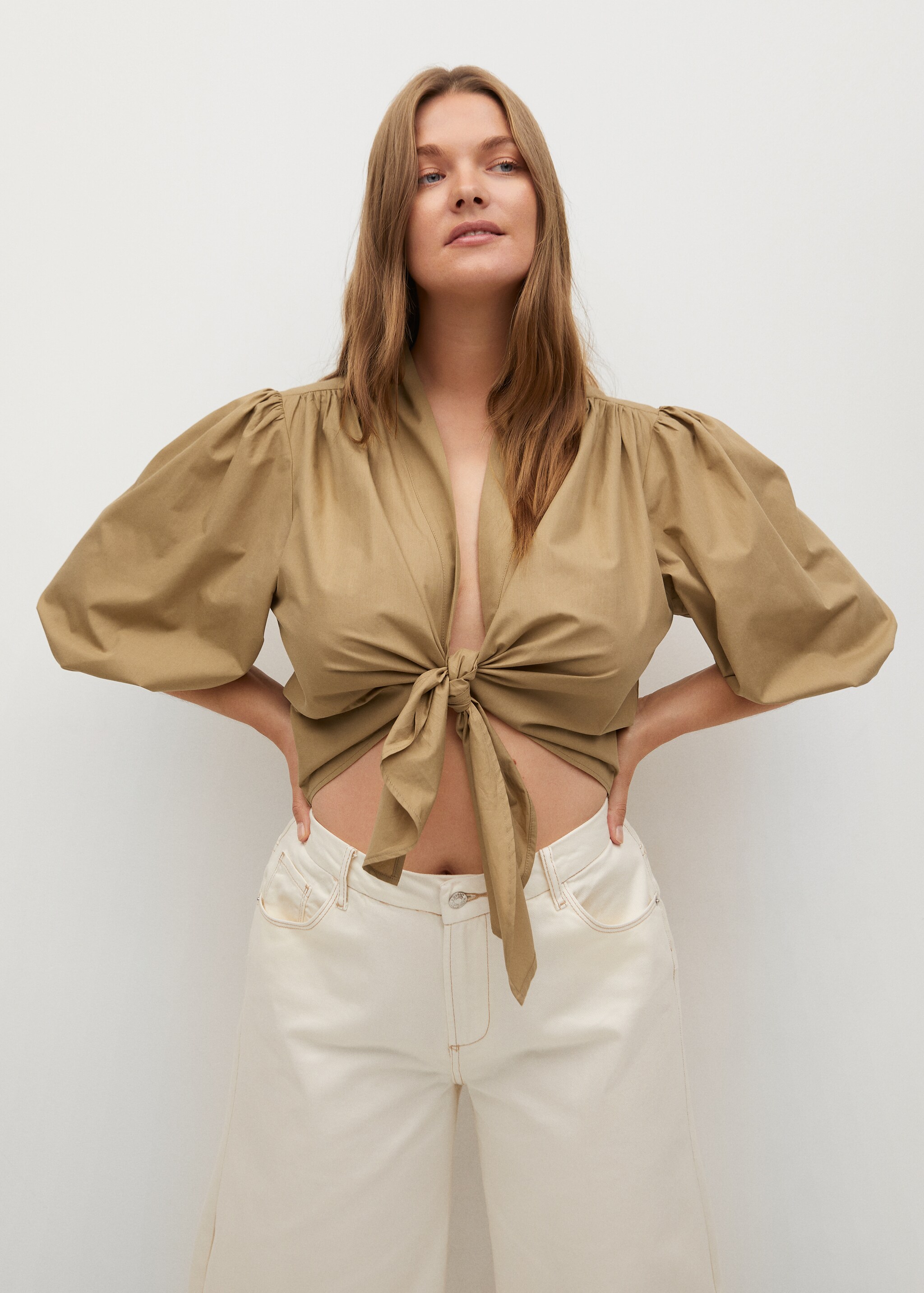 Blusa nudo algodón - Plano medio