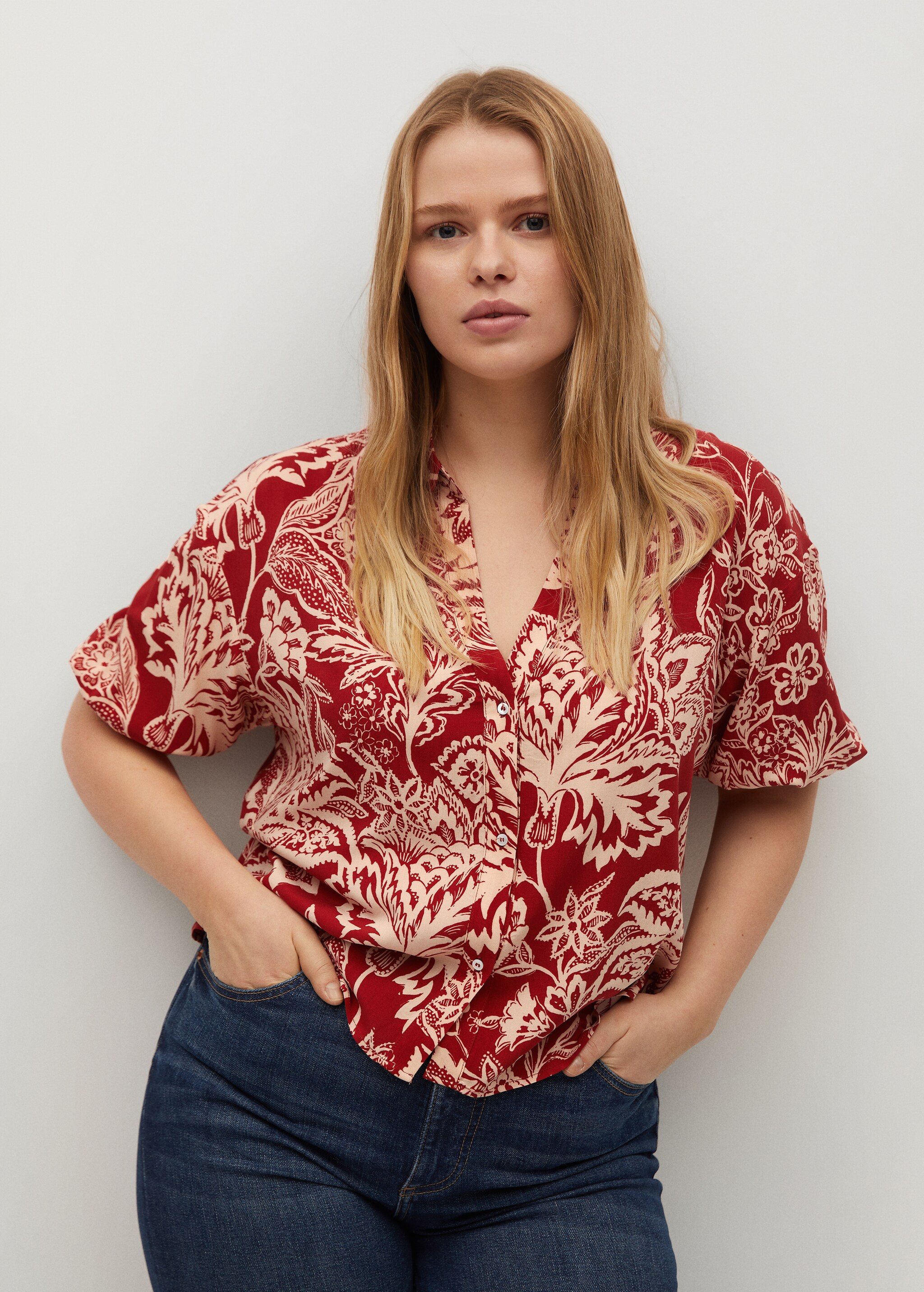 Flowy printed blouse - Medium plane
