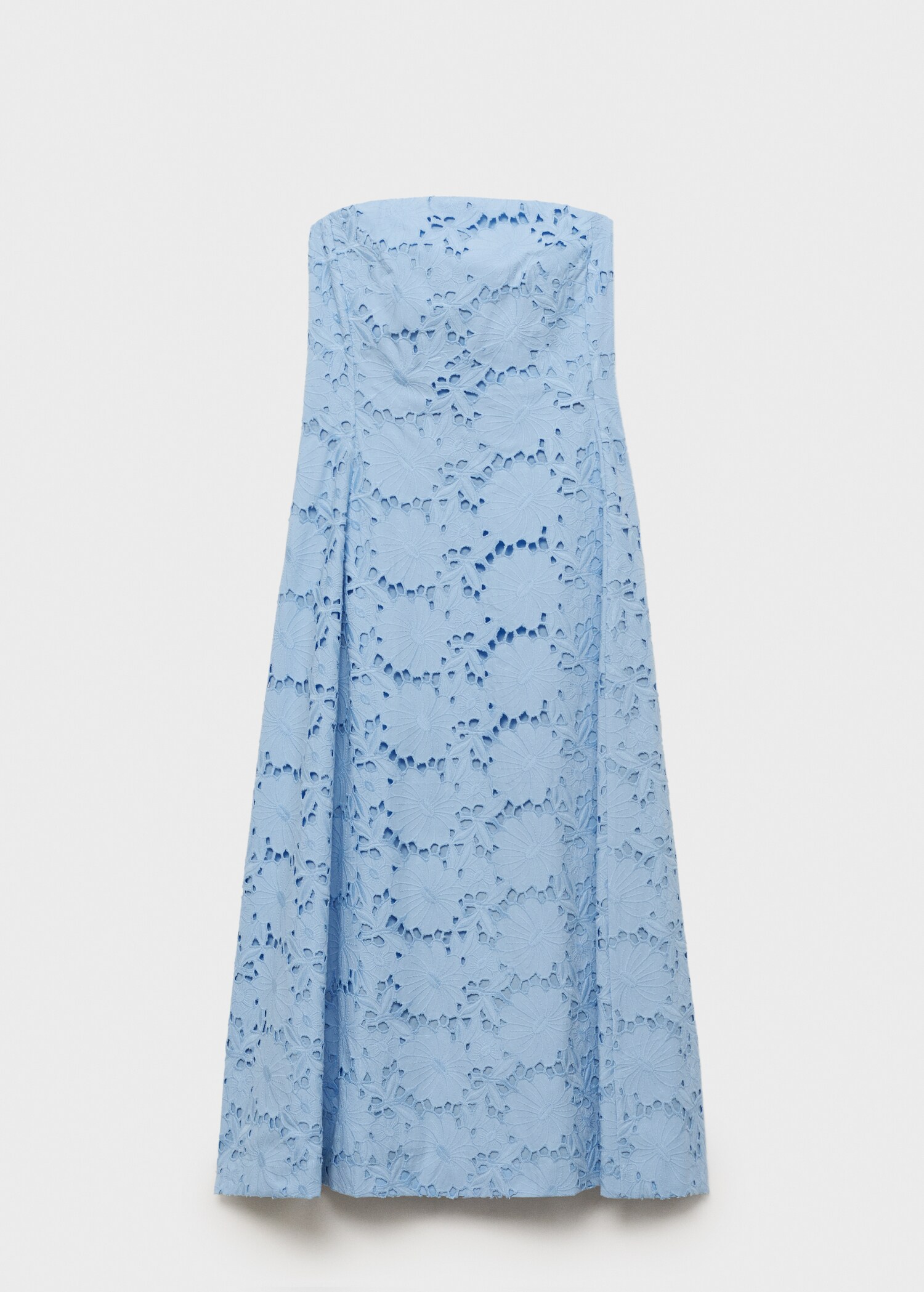 Strapless jurk met broderie anglaise - Artikel zonder model