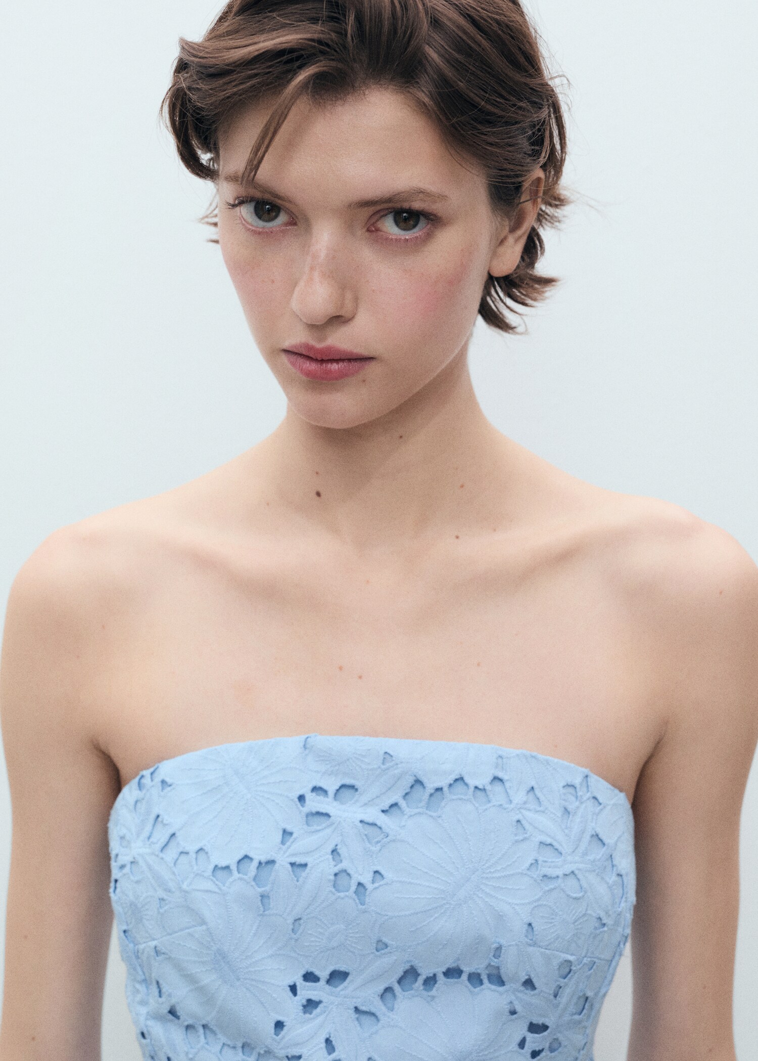 Strapless jurk met broderie anglaise - Detail van het artikel 1