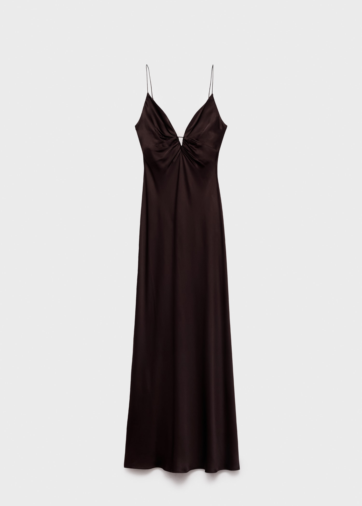 Satiniertes Kleid mit V-Ausschnitt - Artikel ohne Model